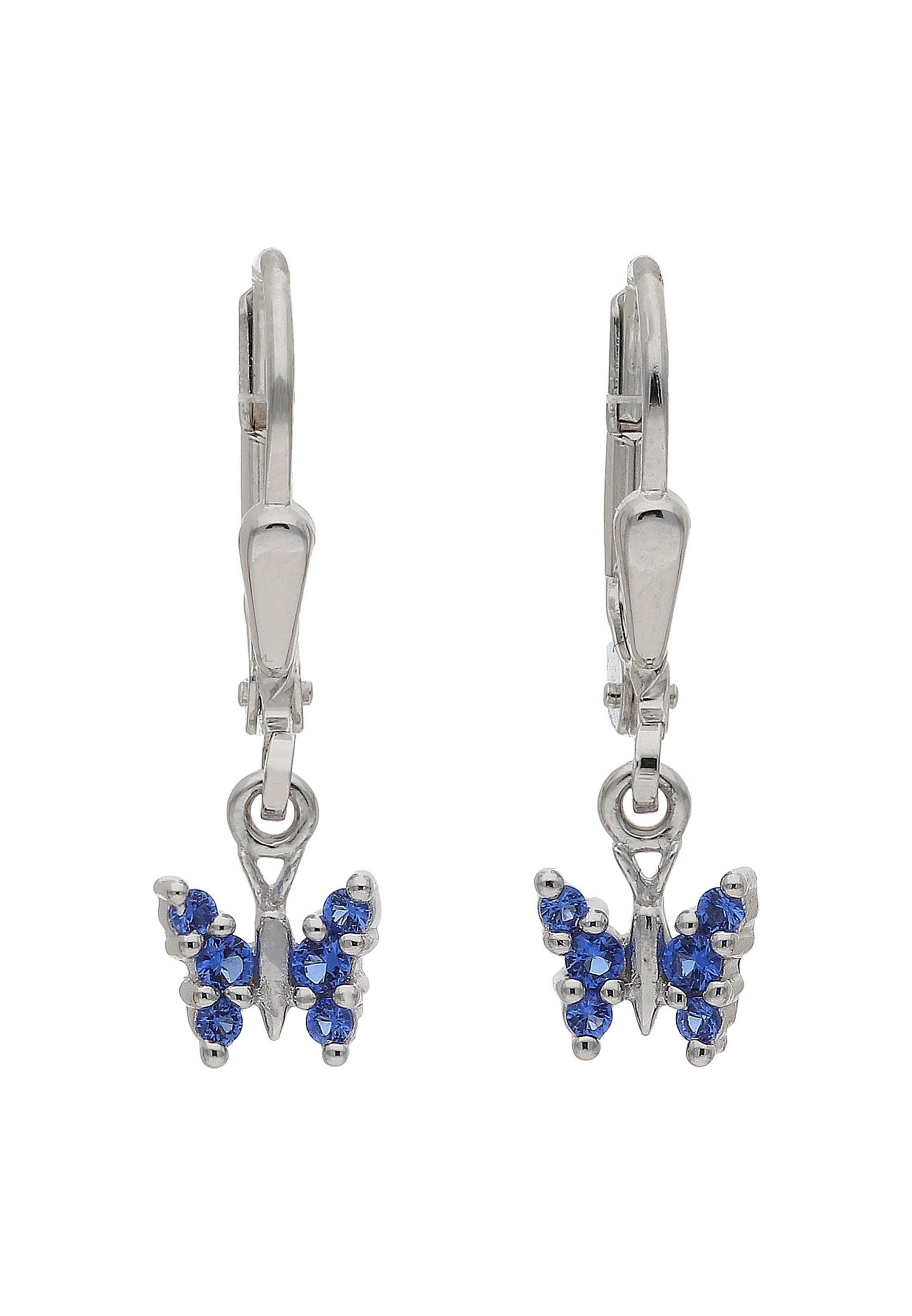 JuwelmaLux Paar Ohrhänger Ohrhänger Silber Schmetterling mit Zirkonia (2-tlg), Mädchen Ohrhänger Silber 925/000, inkl. Schmuckschachtel