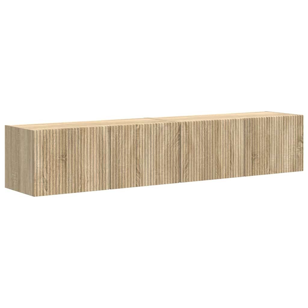 vidaXL TV-Wand TV-Wandschrank 2 stk. Sonoma Holzwerkstoff, (2-St)