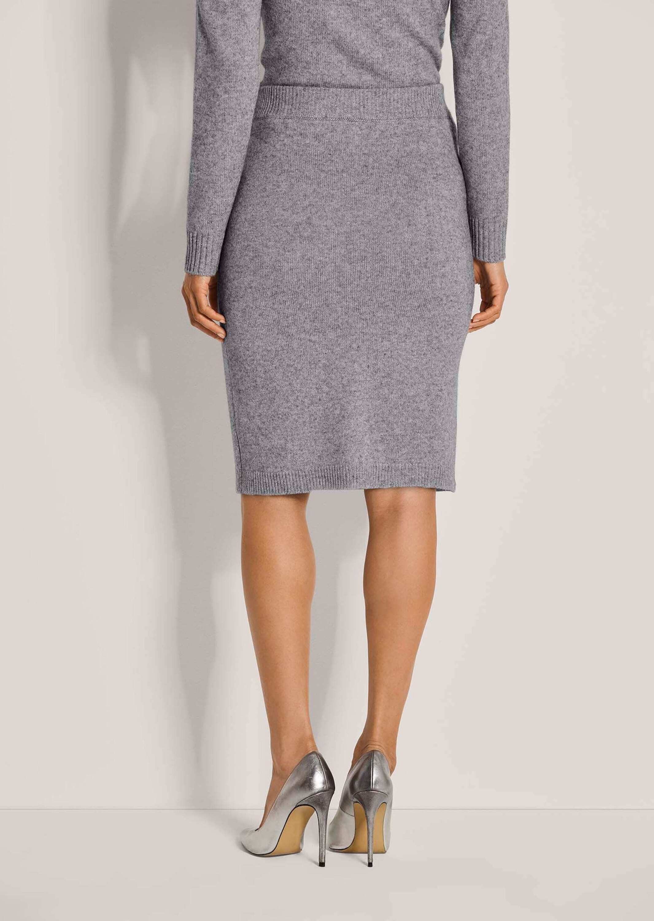 MADELEINE Midirock Eleganter Rock mit Kaschmir Knieumspielende Länge, elastischer Bund, Glanzgarn