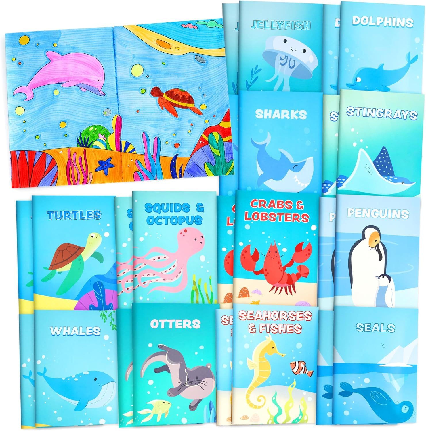 JOYIN Malbuch JOYIN 24 Ozean-Malbücher Kinder, Meerestiere Mini-Aktivitätshefte