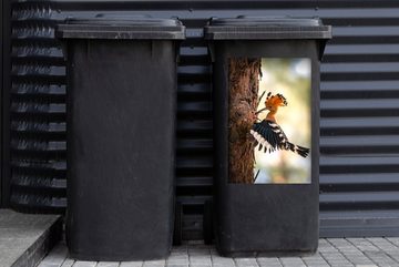 MuchoWow Wandsticker Vogel - Baum - Porträt (1 St), Mülleimer-aufkleber, Mülltonne, Sticker, Container, Abfalbehälter