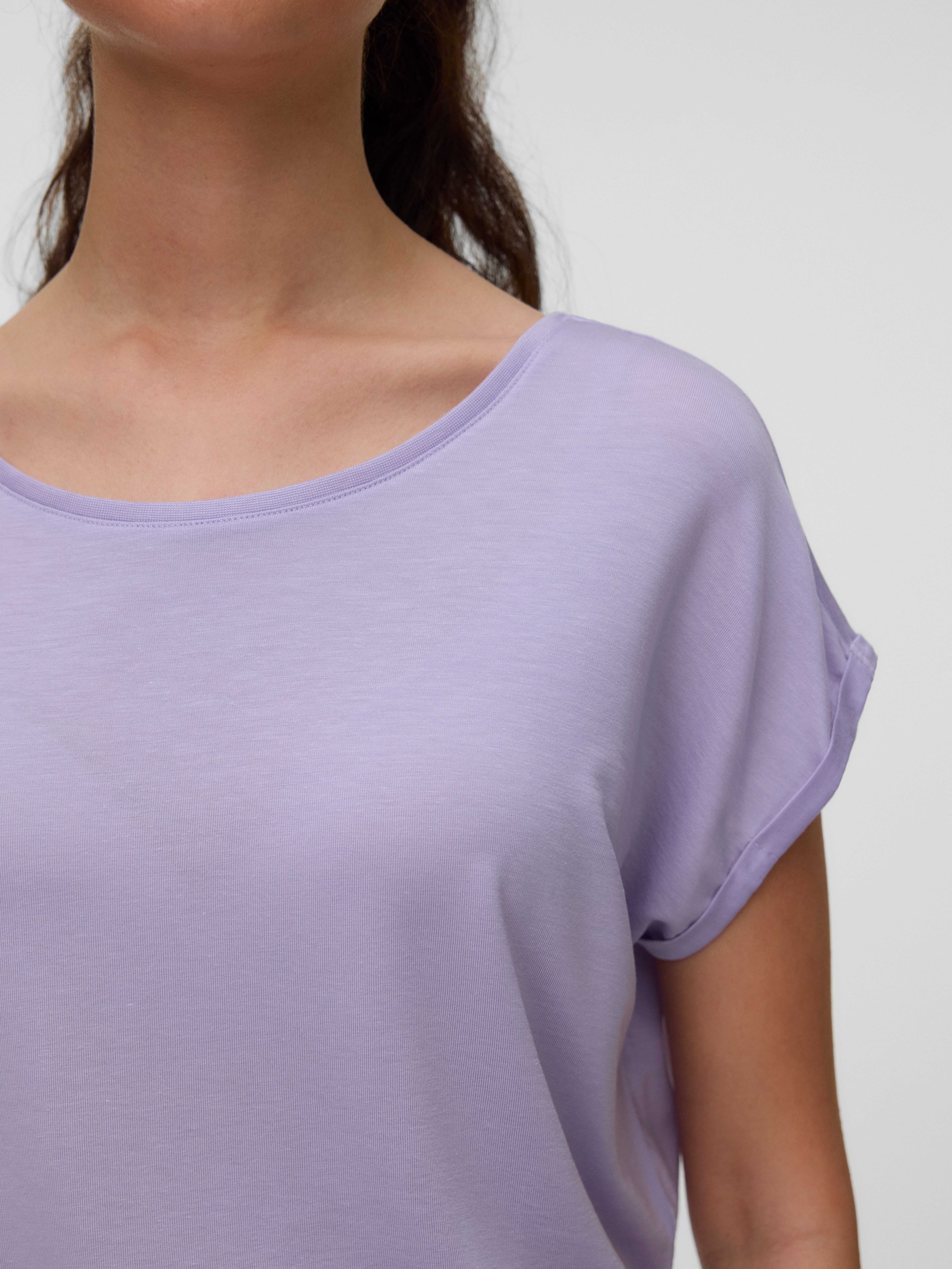 Vero Moda T-Shirt VMAVA PLAIN SS TOP JRS NOOS Materialmix, regular fit – Bild 4 von 5