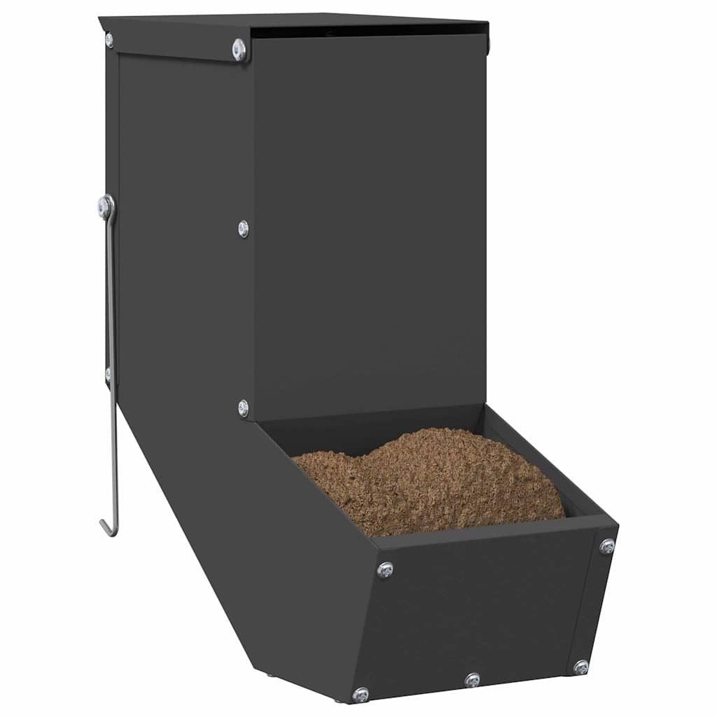 vidaXL Futterspender Kaninchenfütterer Schwarz 12,5 x 26 x 28,5 cm