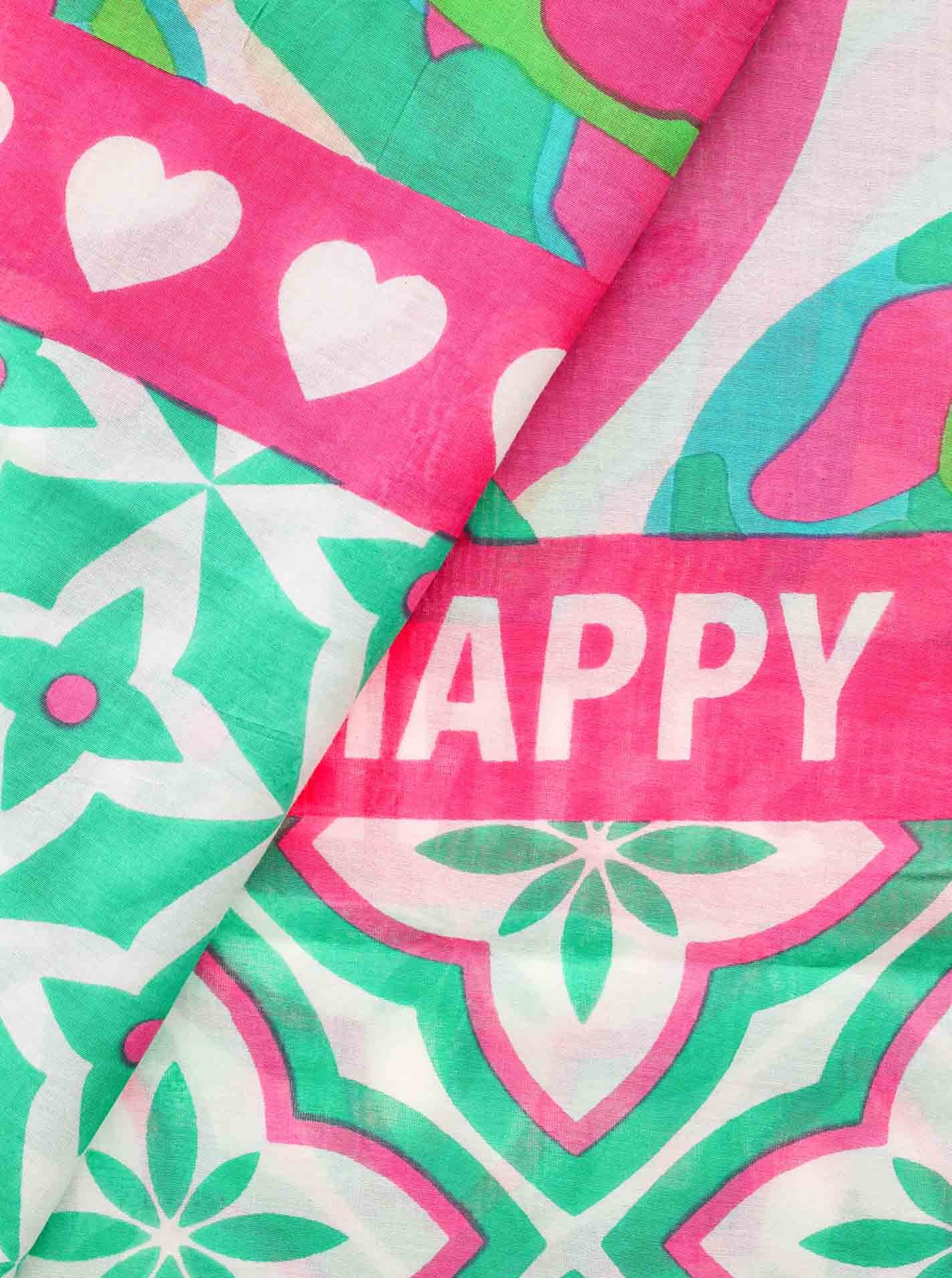 Zwillingsherz Modeschal "Shine And Be Happy", mit Blumen und Mustermix günstig online kaufen