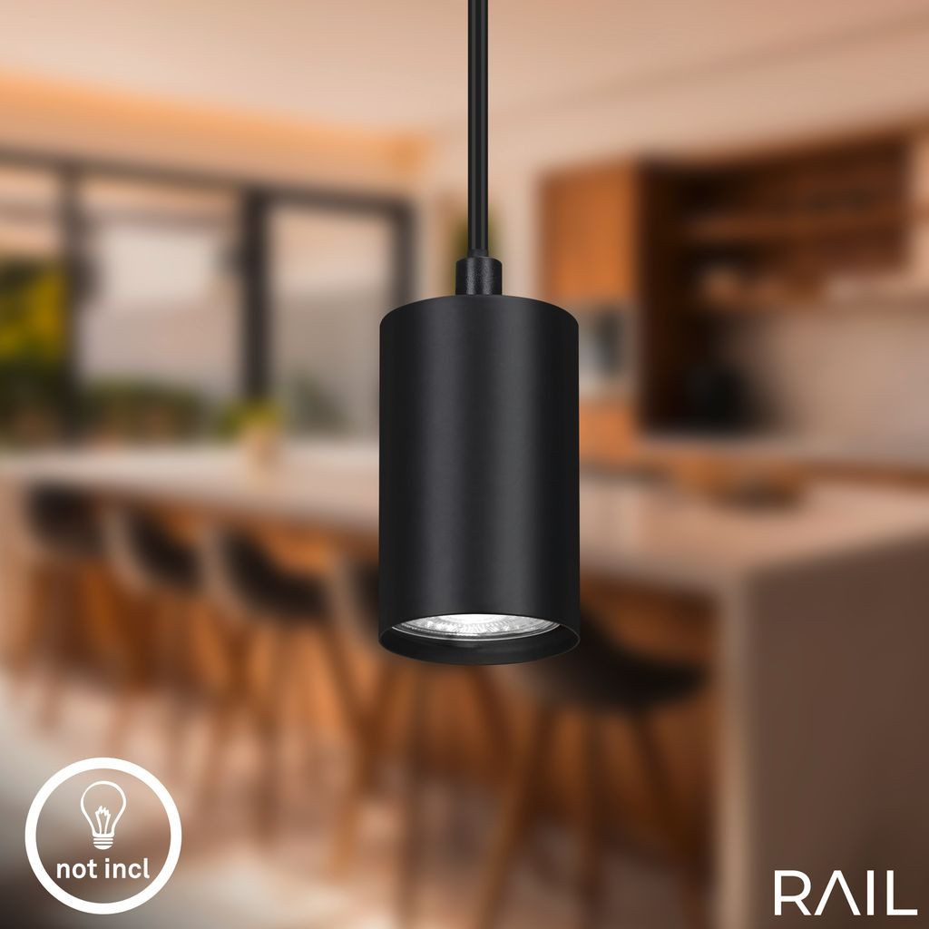 Briloner Leuchten LED Deckenleuchte 8015045B, LED wechselbar, 2700K - Extra-Warmweiß, Schienensystem Rail 1,5 m Schwarz max. 9W Decke Wohnzimmer Büro Küche