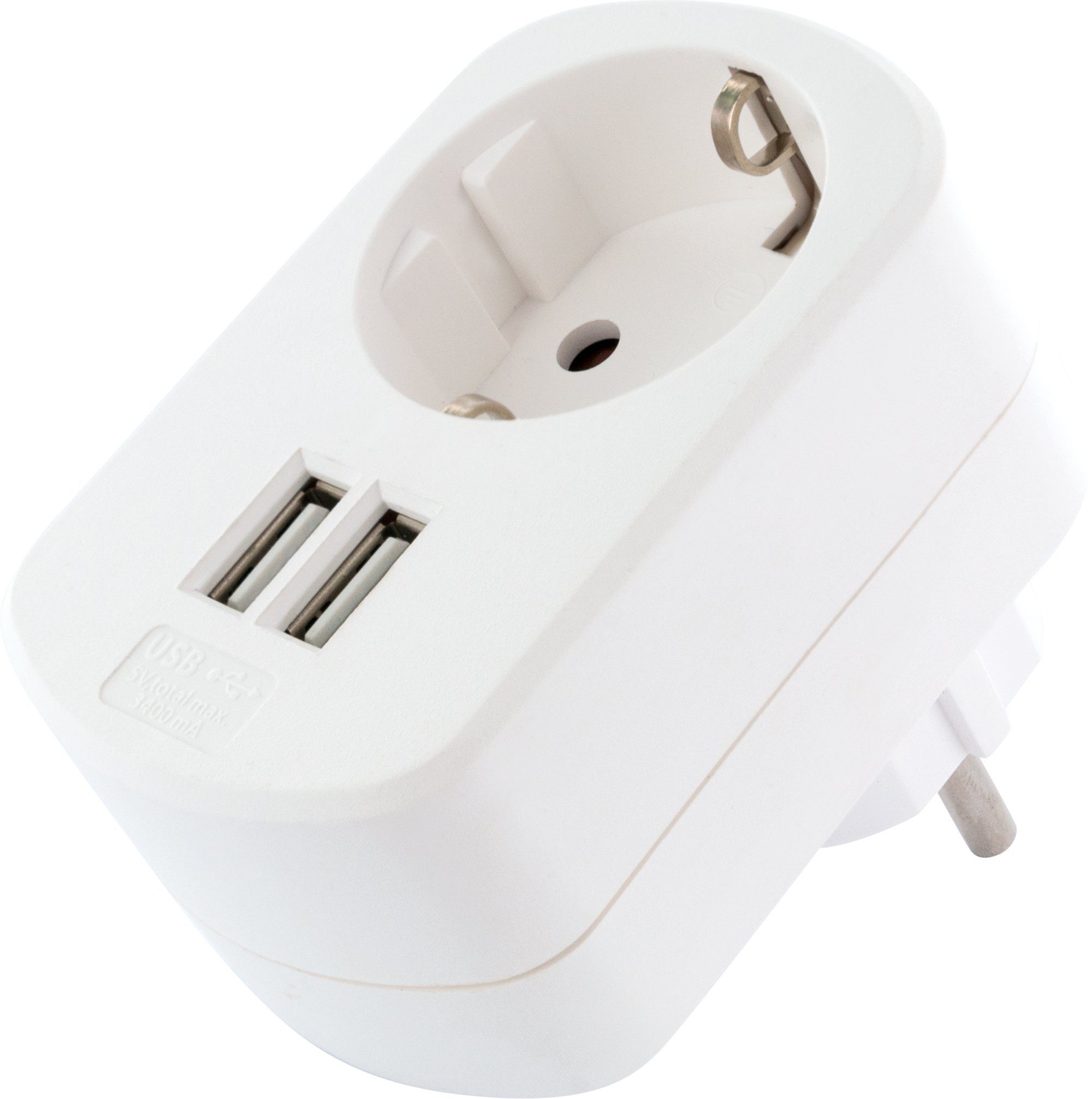 Schwaiger LAD240 532 USB-Adapter Haushaltsstecker (Typ F) zu USB 2.0 A Buchse, Haushaltssteckdose (Typ F), universal verwendbar