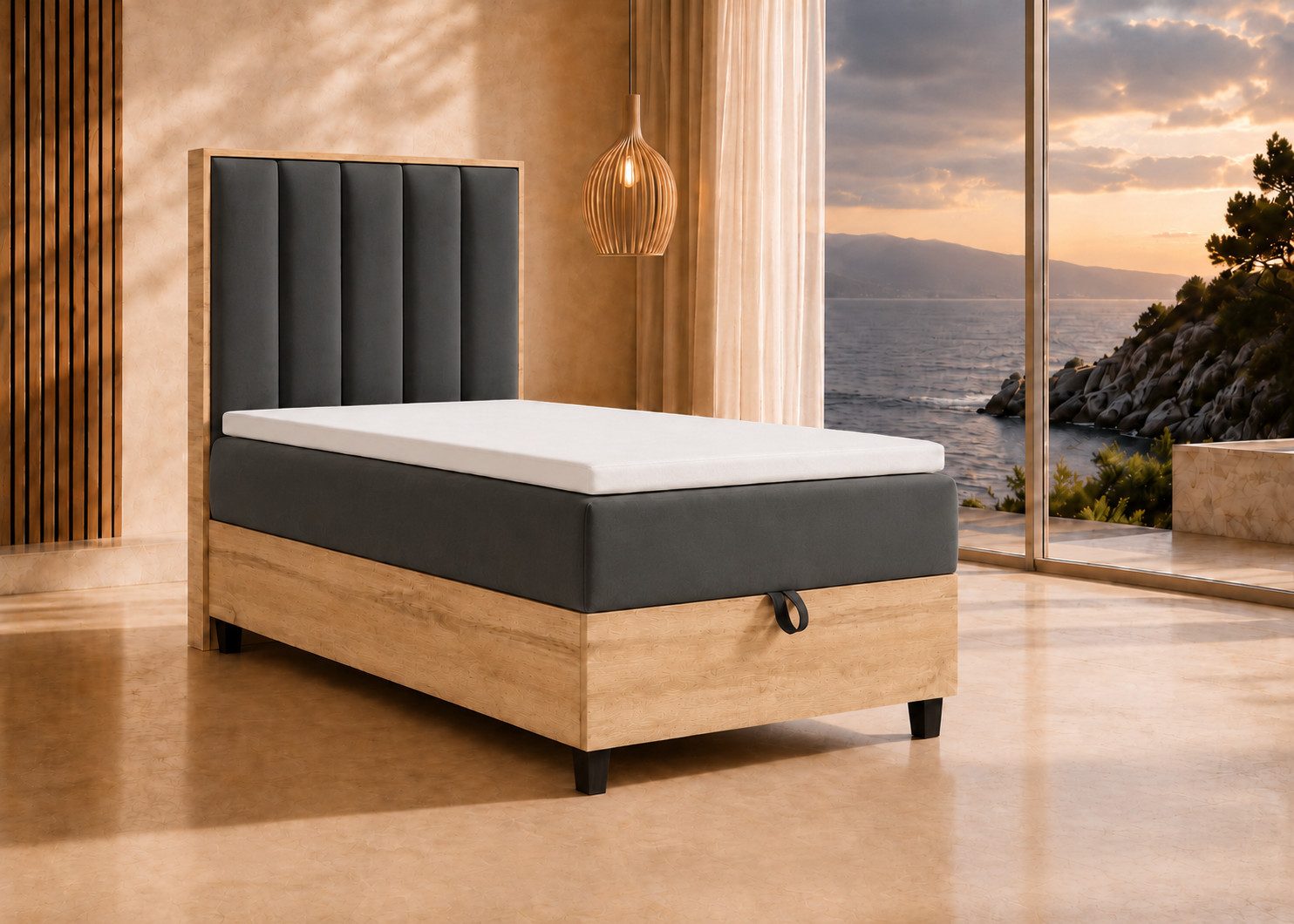 Best for Home Boxspringbett Einzelbett Trinity K-10 mit Bettkasten & Komfort Topper T30 (Bett, Polsterbett mit Stauraum, Jugendbett, Kinderbett versch. Größen, 4-St., 70x200 80x200 90x200 100x200 cm), Verschiedene Liefermöglichkeiten, TOP Preis-Leistungs-
