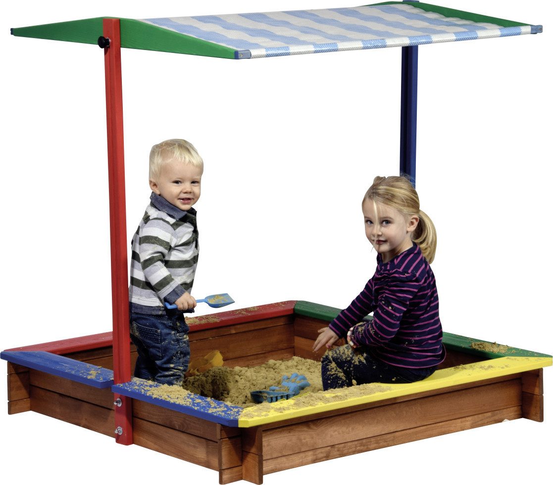 dobar Sandkasten Dobar Sandkasten farbig mit Dach 120 x 120 x 120