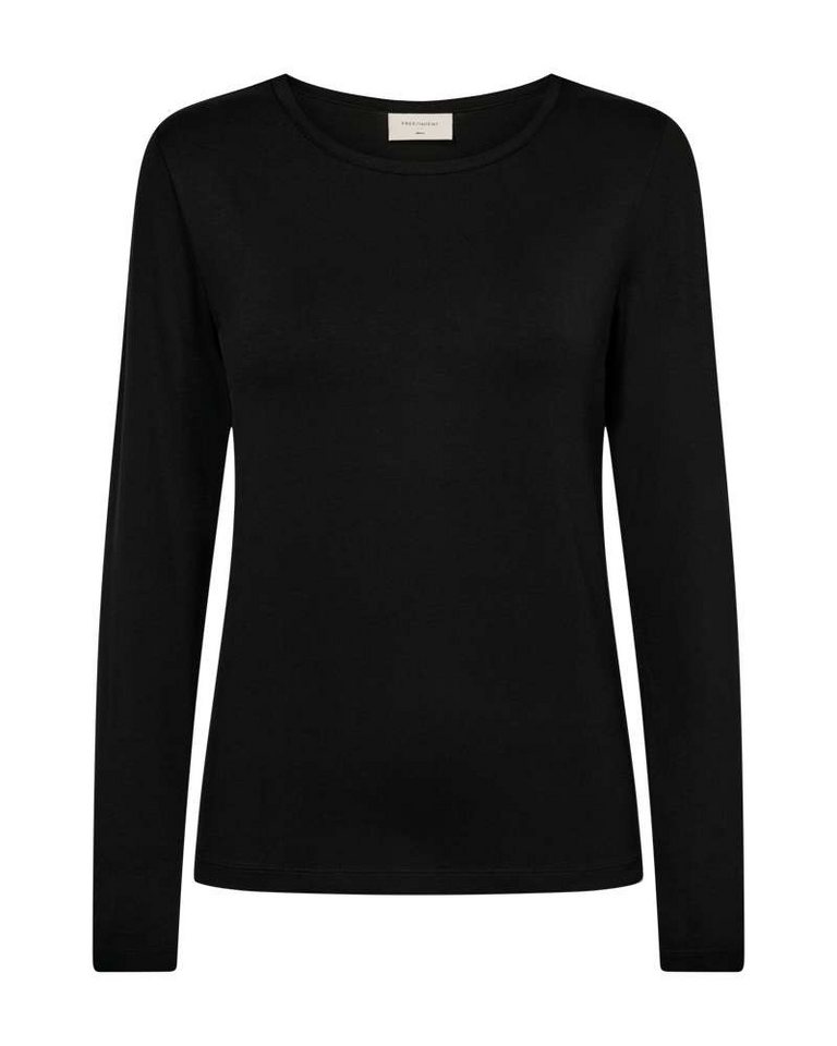 FREEQUENT Langarmshirt Rundhalsshirt mit Viskose und Stretch