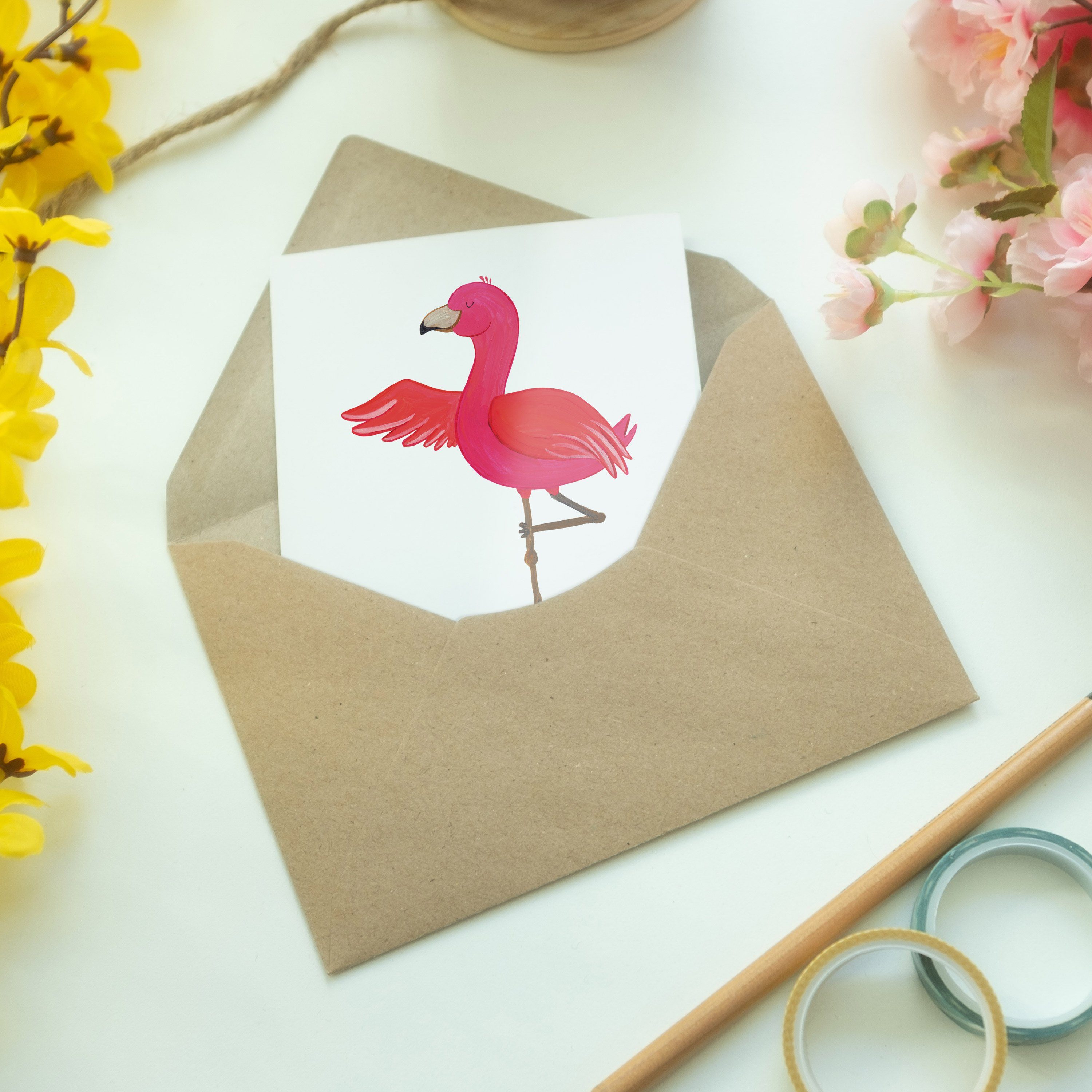 - Geburtstagskarte, Panda - & Yoga Weiß Grußkarte Achts Karte, Rosa, Geschenk, Mrs. Flamingo Mr.