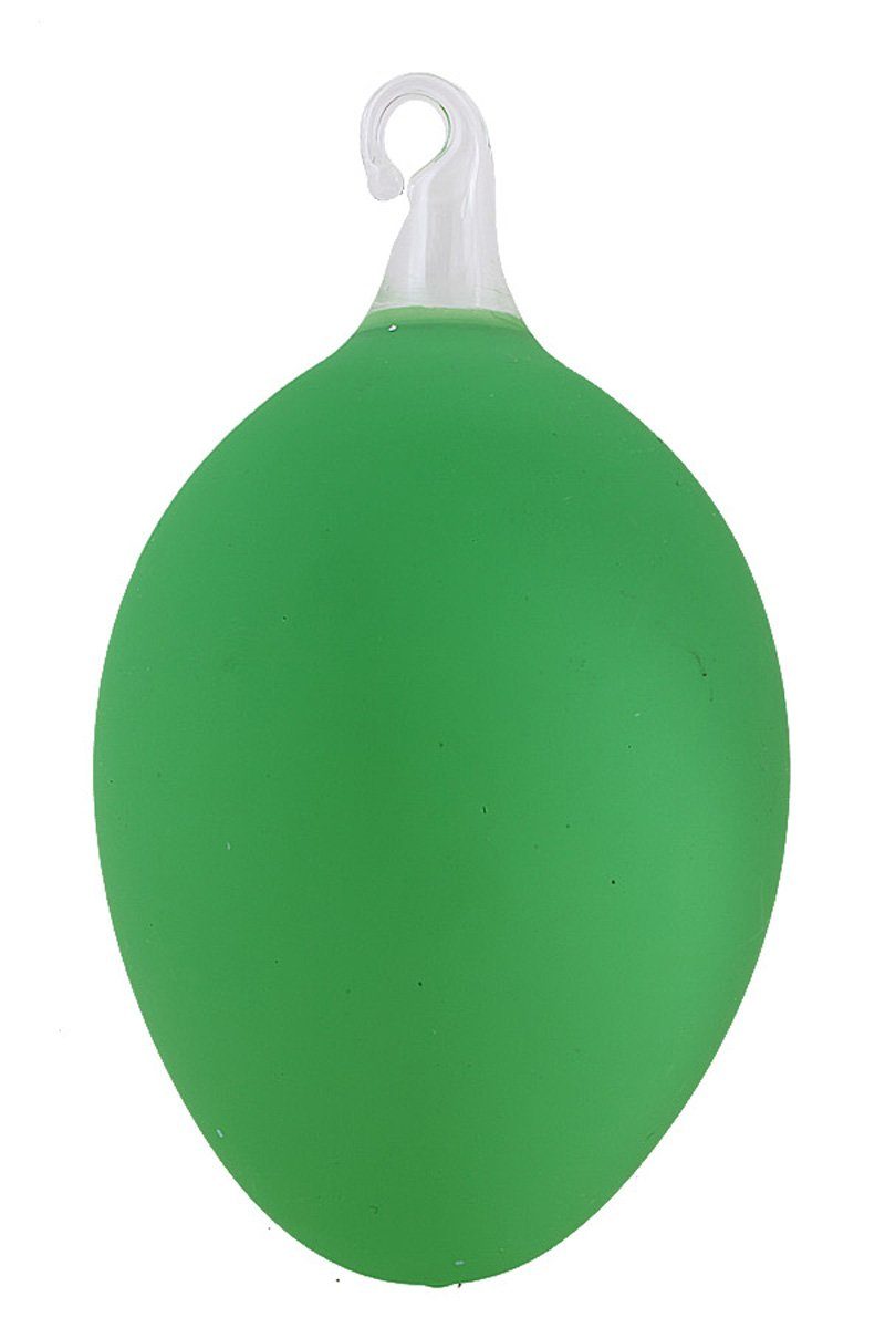 Hamburger Weihnachtskontor Osterei Osterei aus Glas in neongrün groß (1-tlg), mundgeblasen - handdekoriert