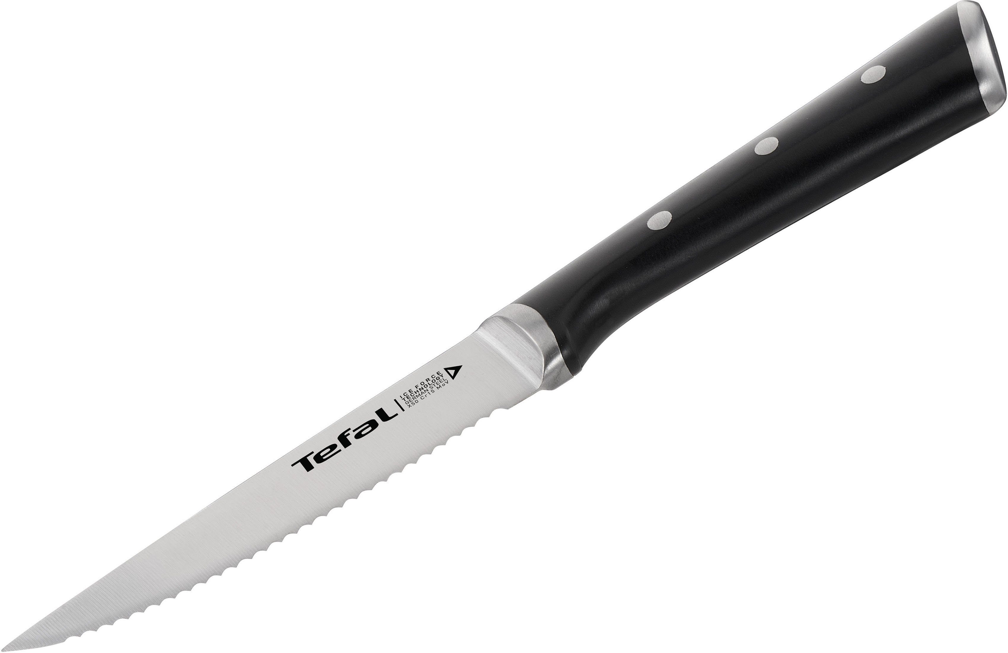 Tefal Steakbesteck K232S4 Ice Force (4-tlg), 4 Personen, Edelstahl, 11cm, Spezialmesser, langfristige Leistung, Made in Germany