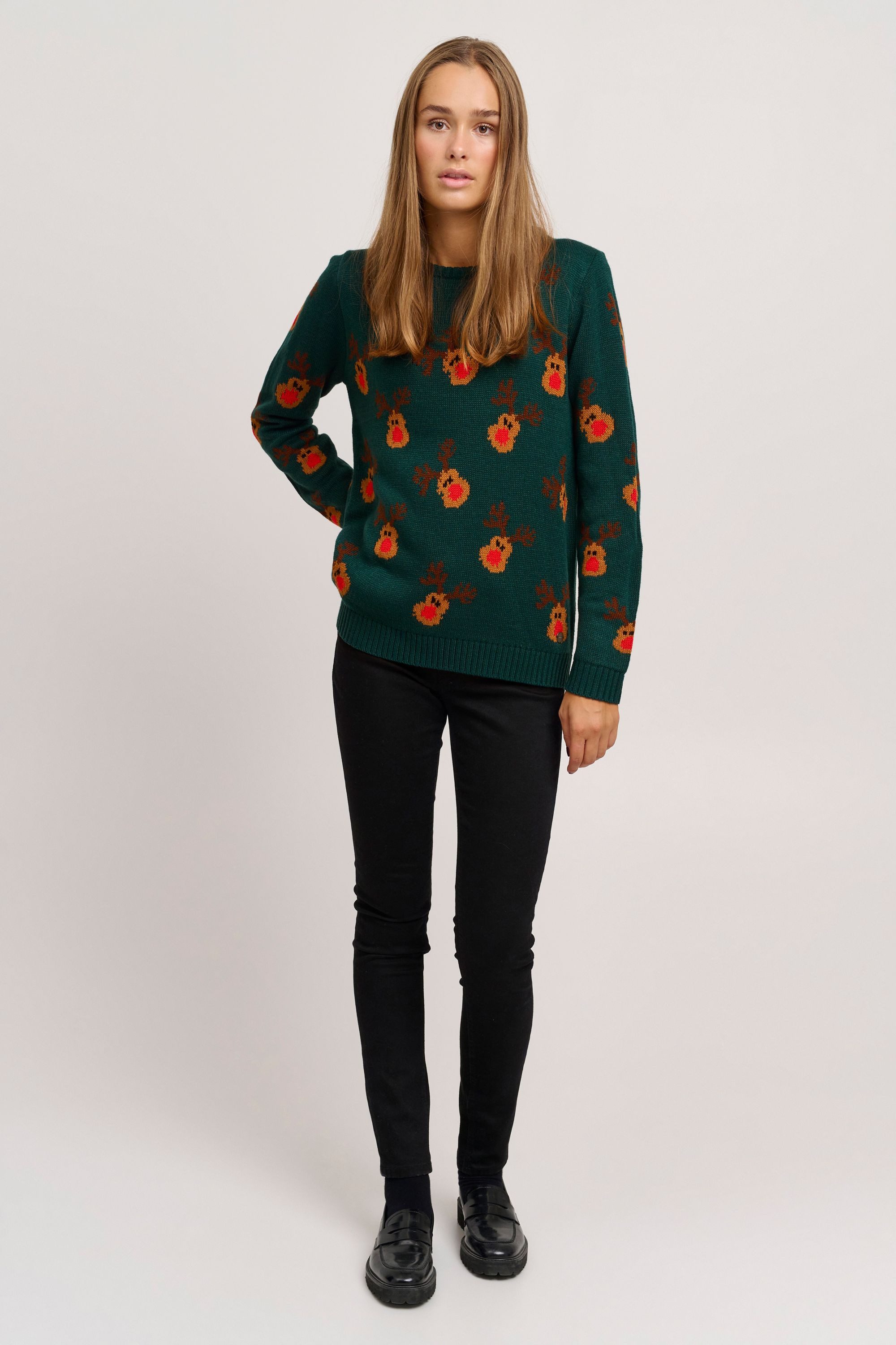 OXMO Strickpullover OXChristel Strickpulli mit Weihnachtsmotiv günstig online kaufen