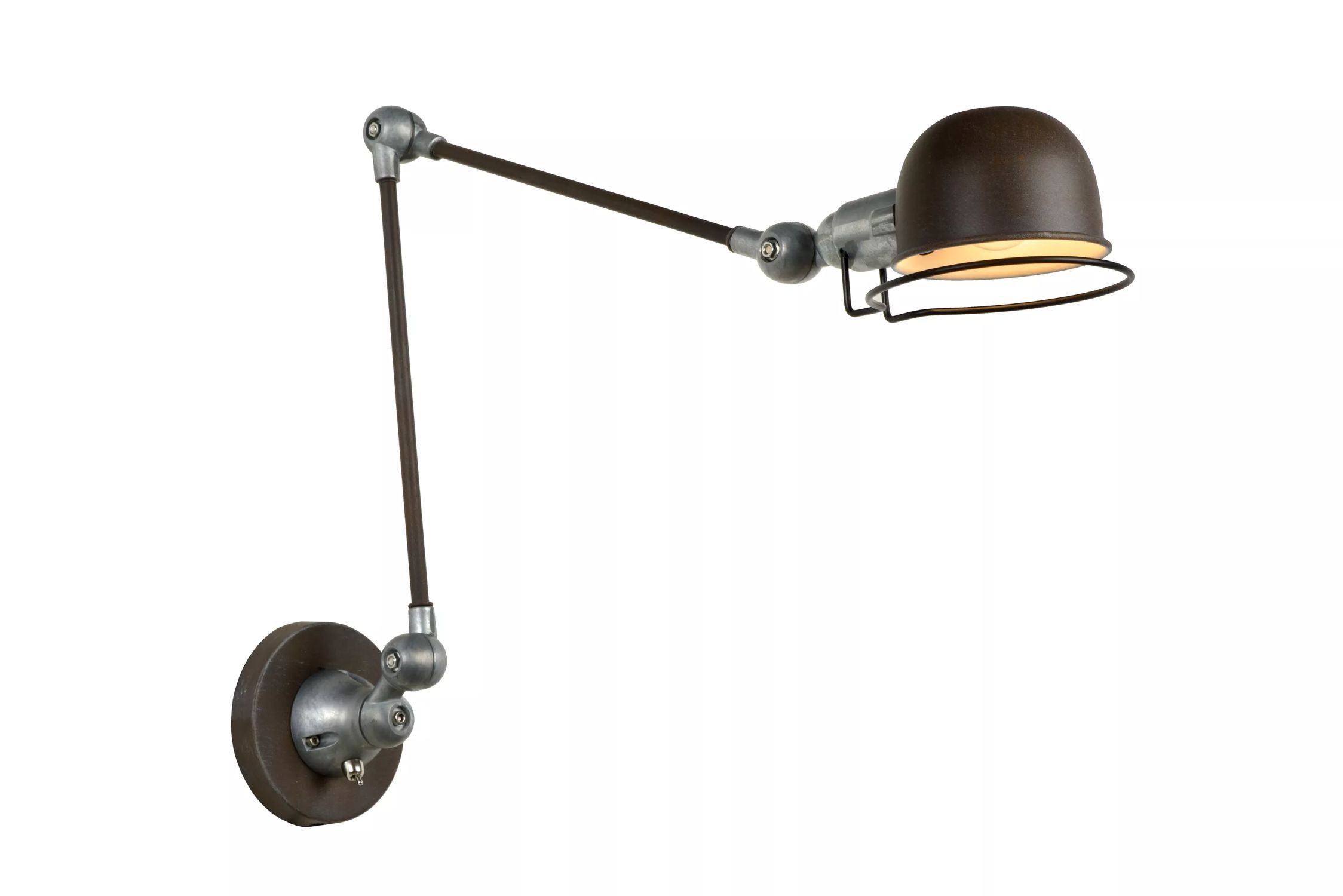 Licht-Erlebnisse Wandstrahler TAVEN, ohne Leuchtmittel, Metall E14 verstellbar Rostbraun Grau Industrie Design