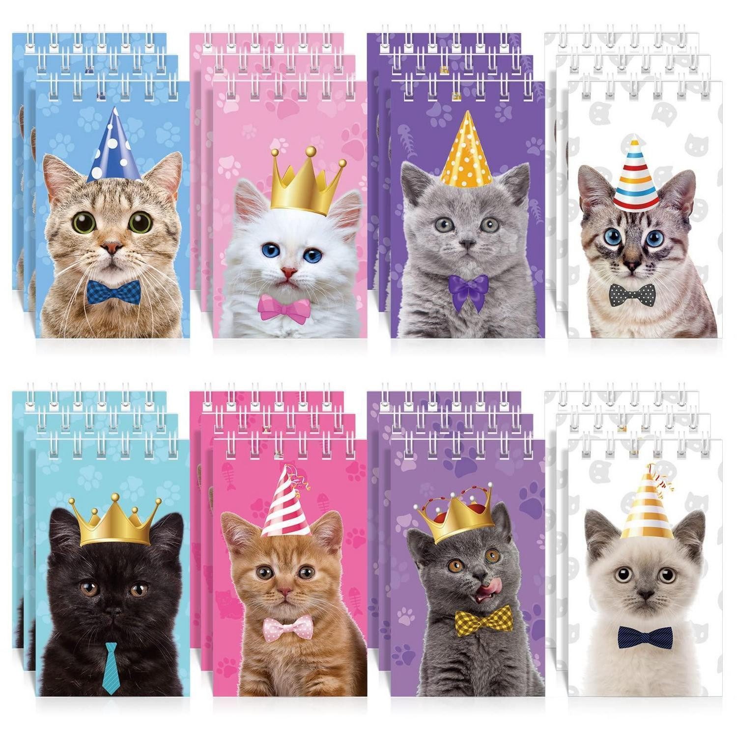 LuxusKollektion Notizblock Notizbuch Katze Spiral Mini 24er Set