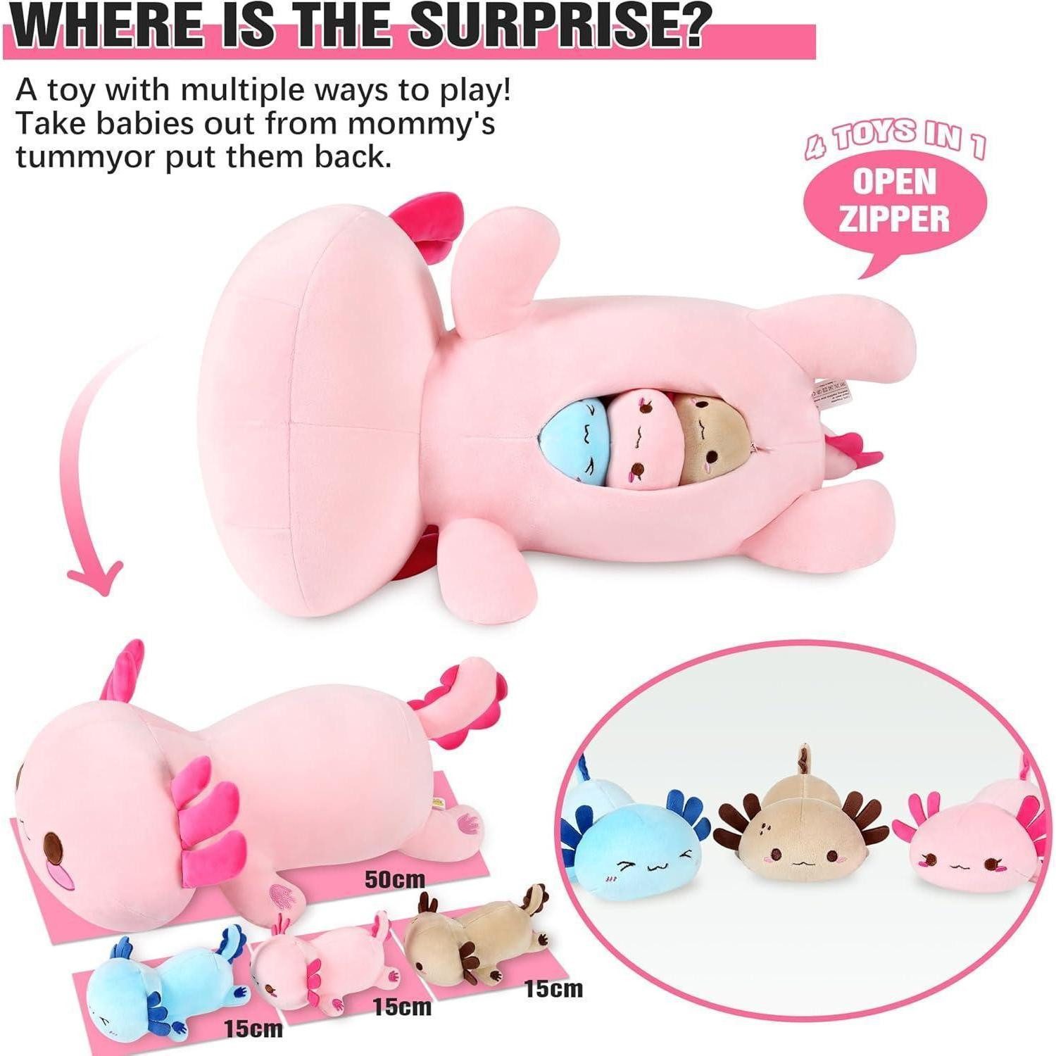 LuxusKollektion Kuscheltier Plüschtier Axolotl Kuscheltier Plüschkissen Geschenk Axolotl-familie