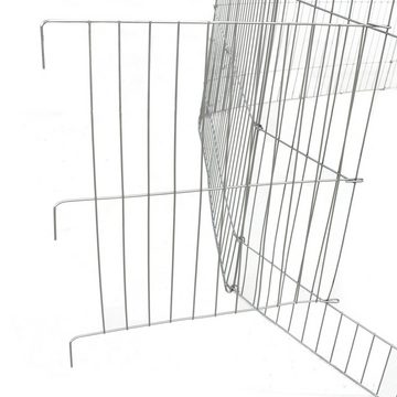 Melko Freigehege Tiergehege Freigehege Freilauf 204 cm Stahl Schutznetz in Grün Welpen Hasenstall Kaninchenkäfig Hamster Gänse Freilauf Hühner Laufstall, Erweiterbar