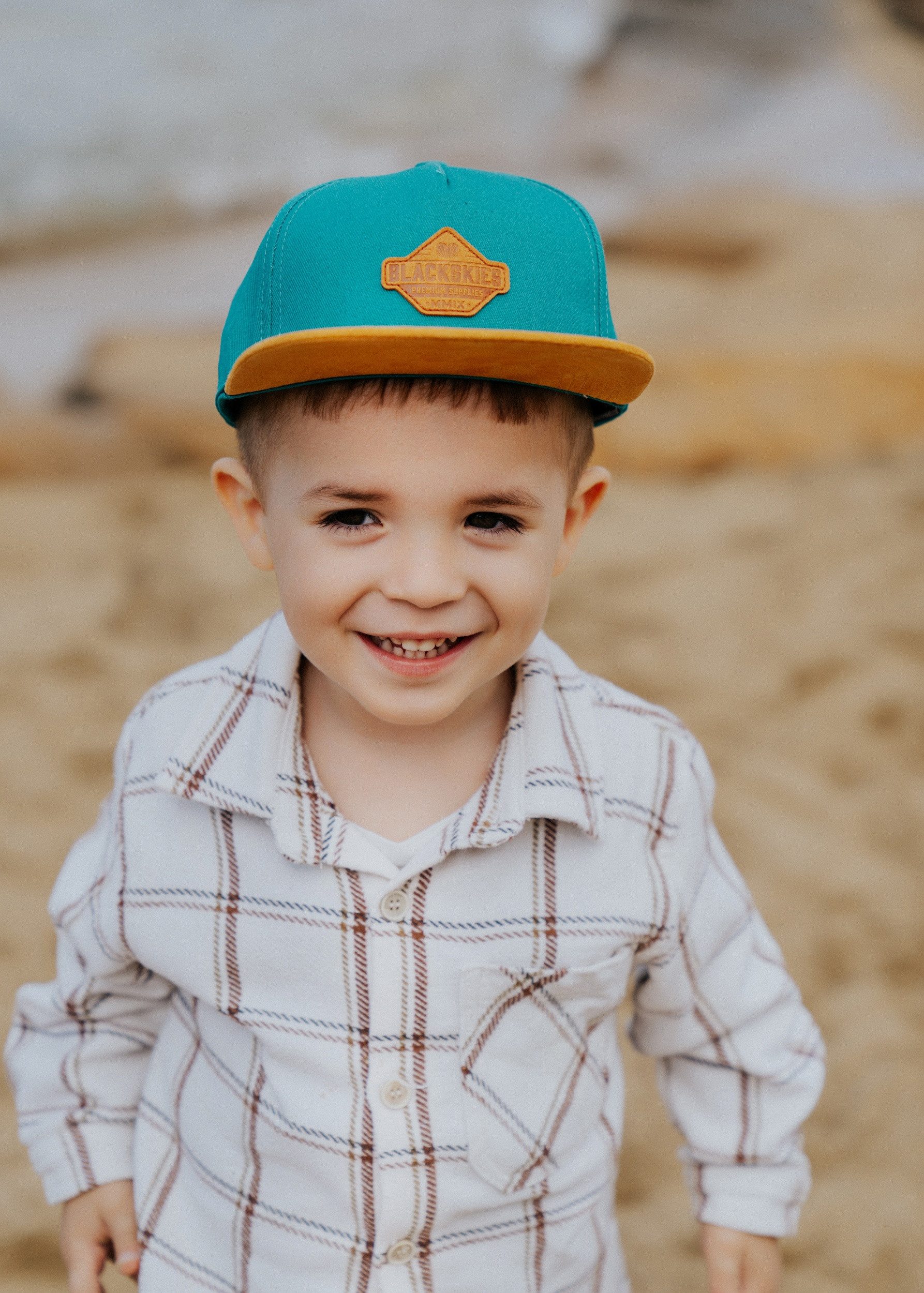 Blackskies Baseball Cap Essentials Snapback Cap 2er Set Eltern-Kind - Teal-Braun
