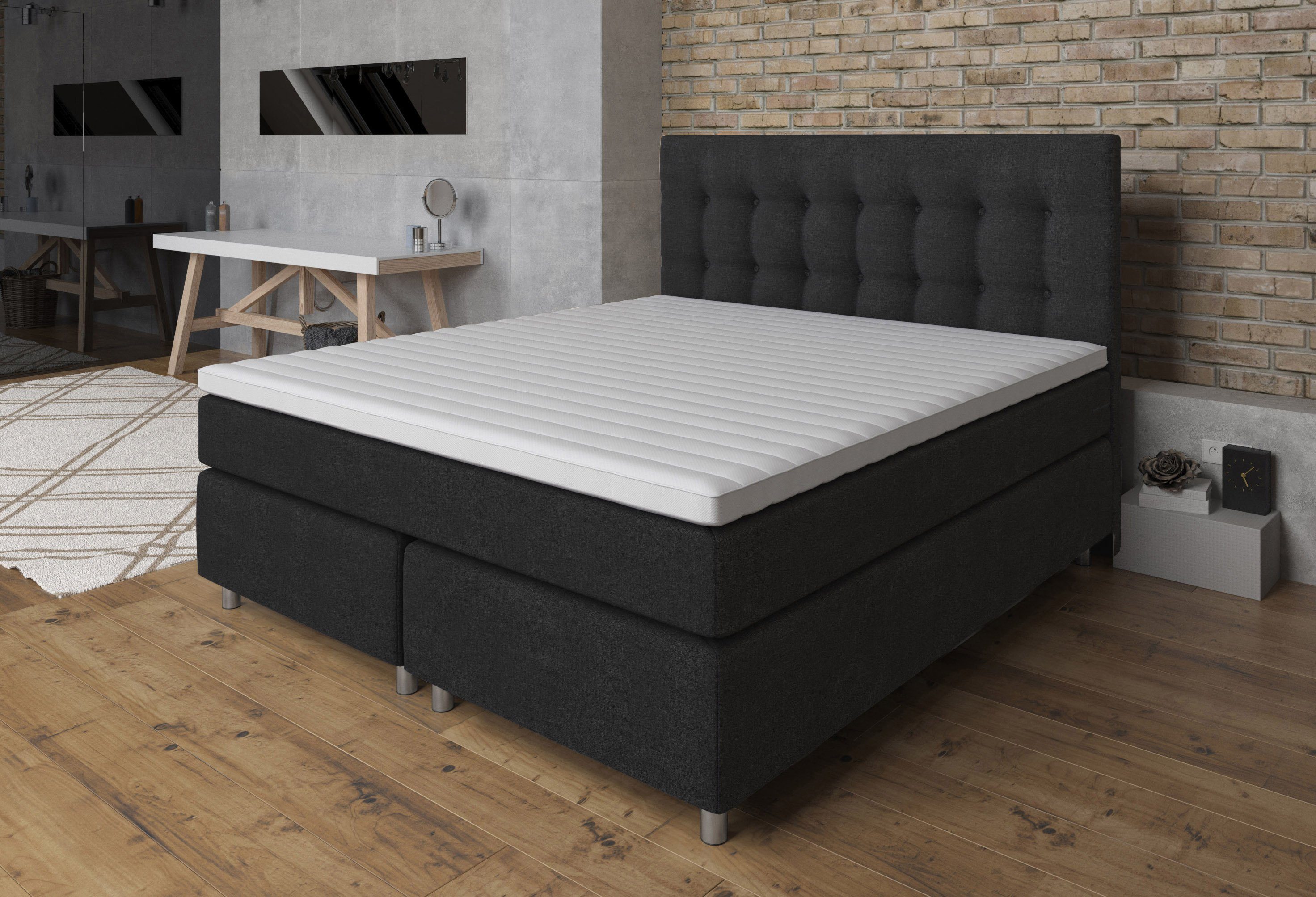 Tesla Dreams Boxspringbett Ronda, Lux Komfort, 7 Zonen Taschenfederkern-Matratze H2/H3