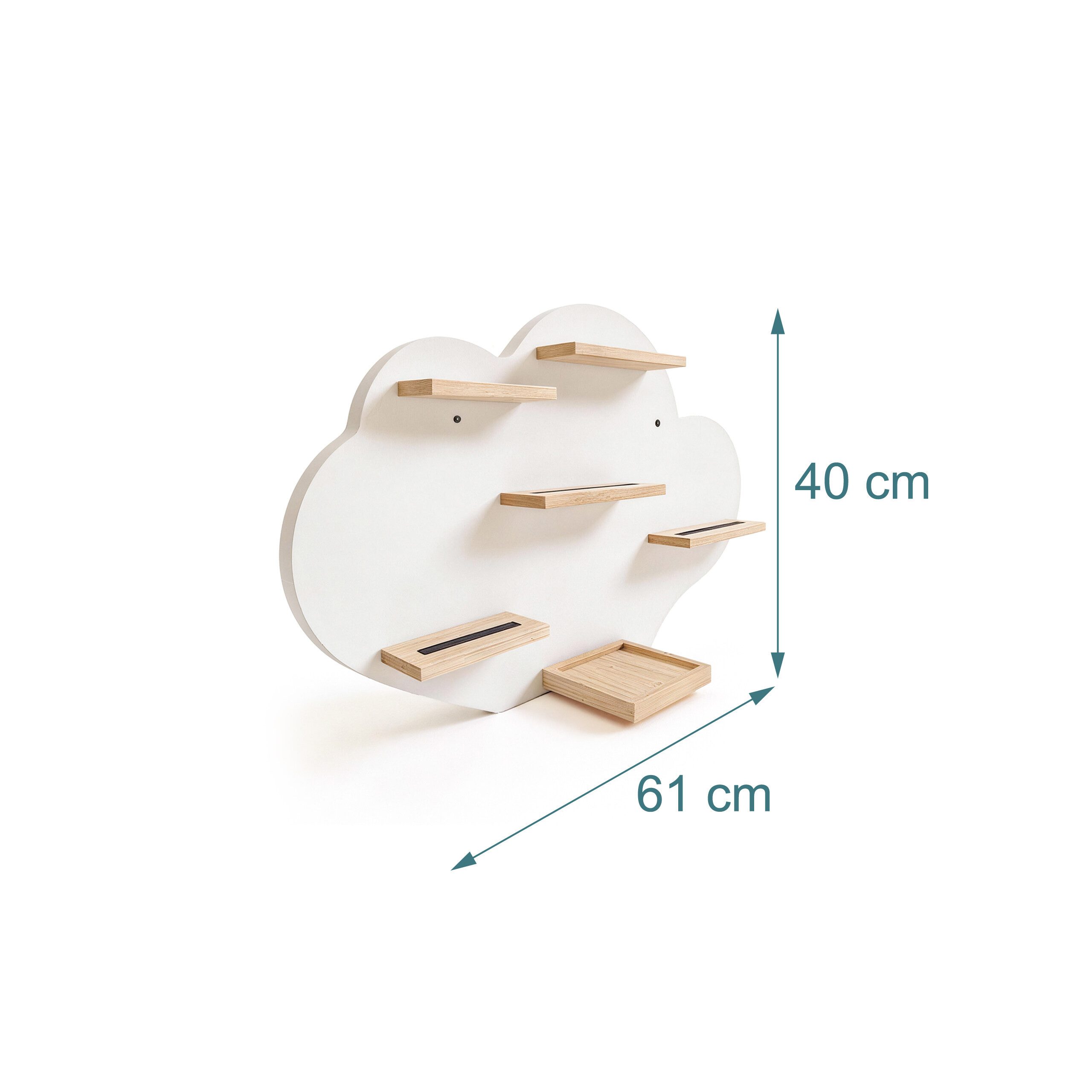 relaxdays Kinderregal Toniebox Regal Wolke, 1-tlg., weiß – Bild 4 von 5