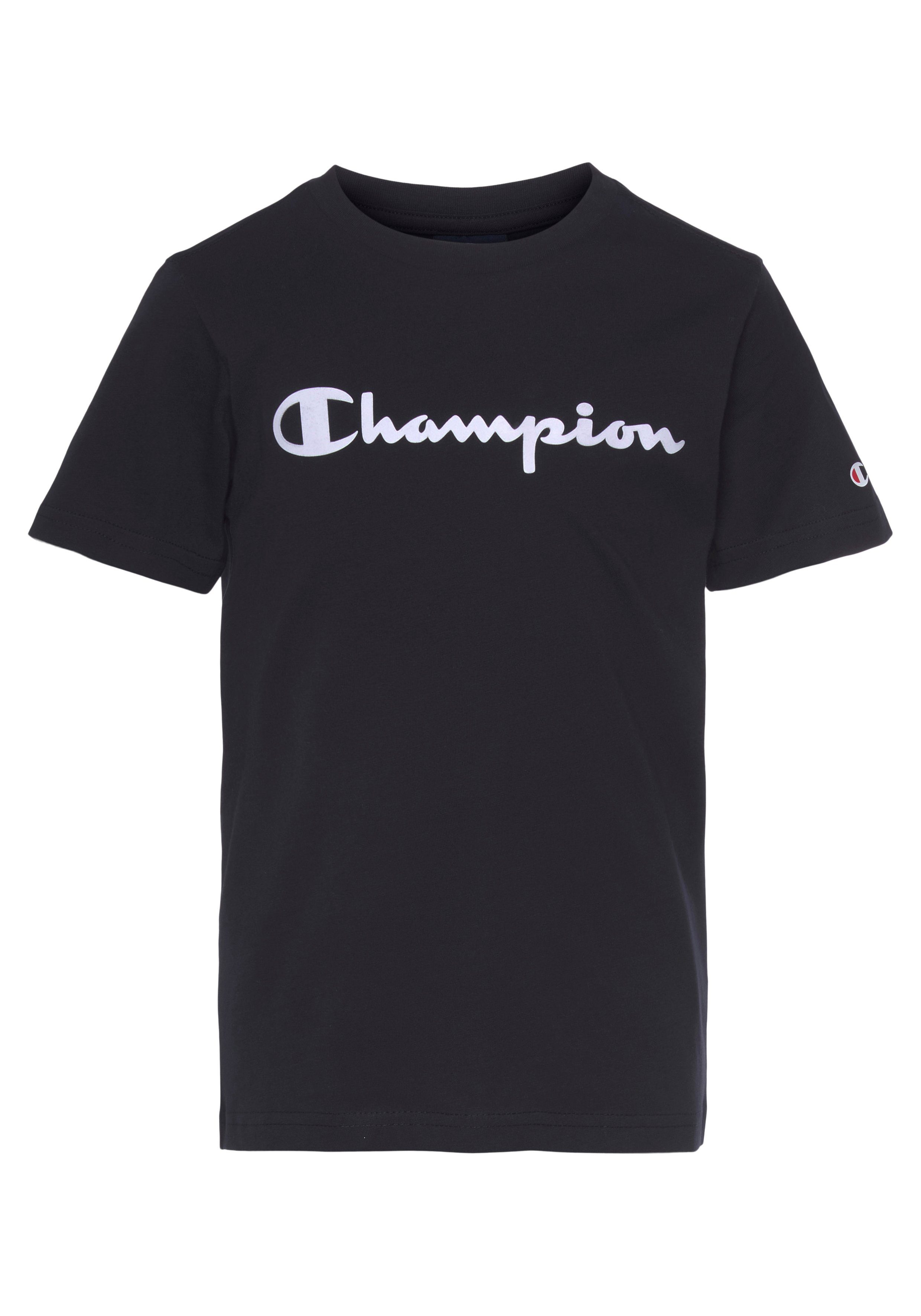 Champion T-Shirt (Packung, 2-tlg) Kurzarm, mit Logoschriftzug, aus Baumwolle und Polyester