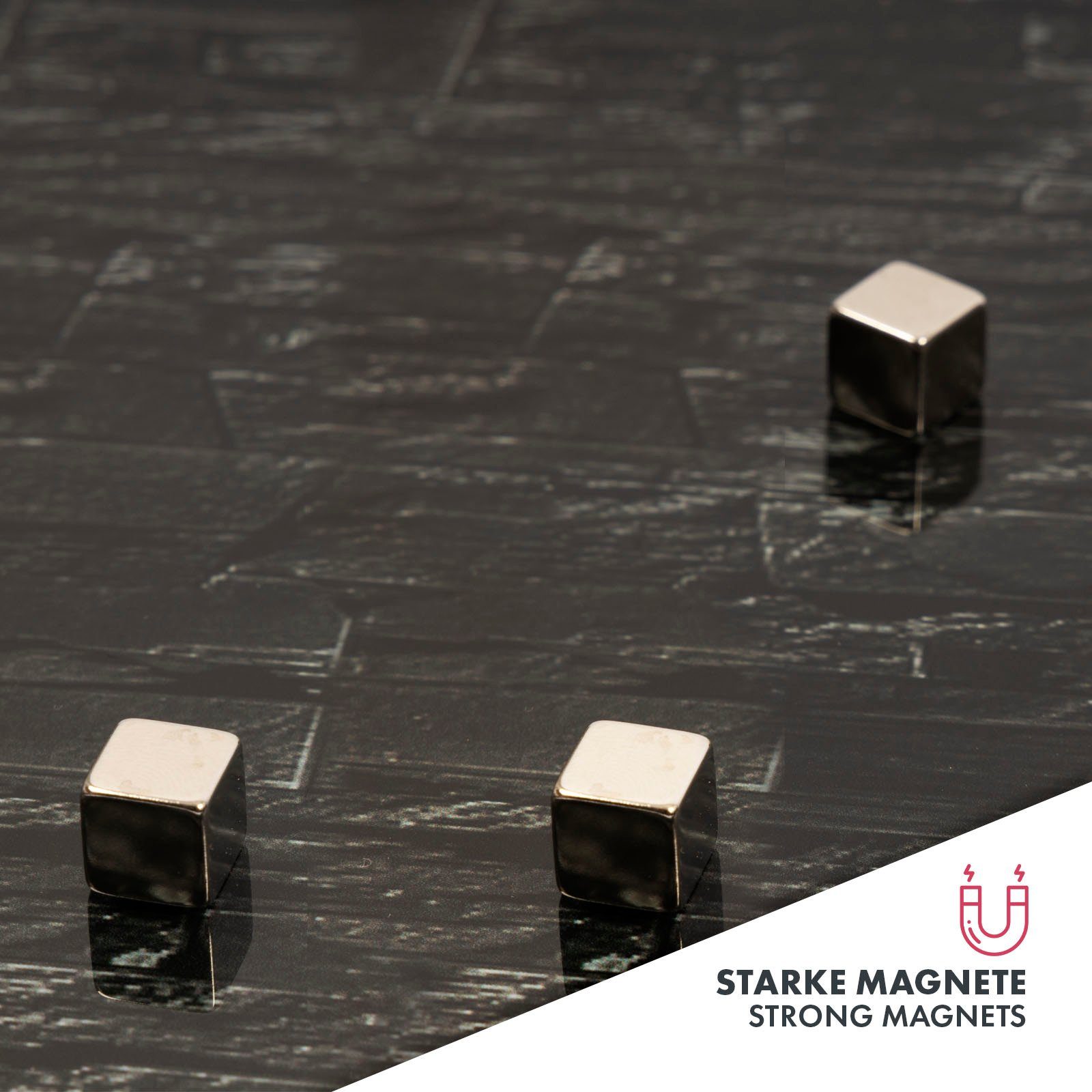 Farben Verschiedene Memoboard Magnete & - & Inkl. Montagematerial, Schwarz Stone Größen Design-Glas-Memoboard, Karat