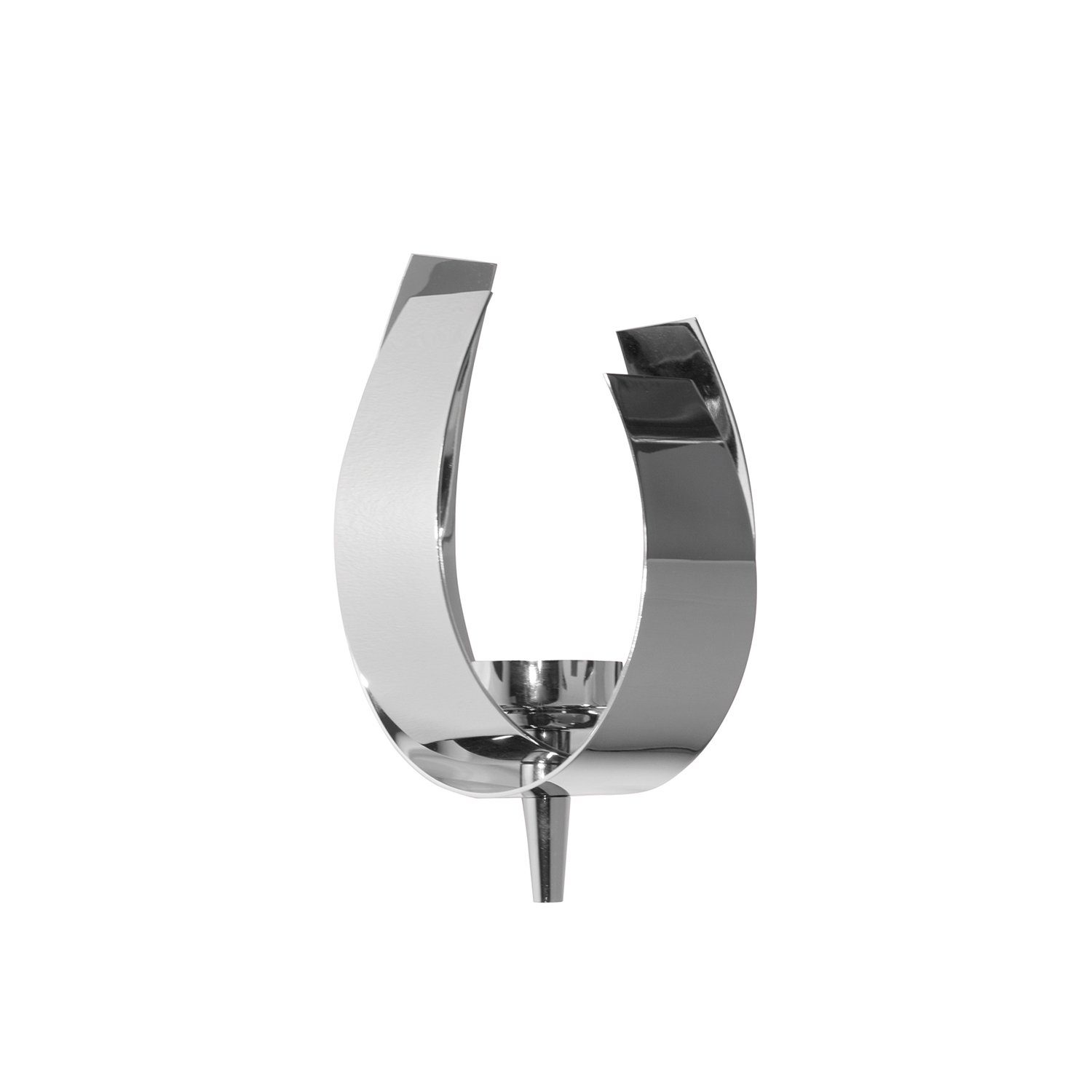 Fink Wandkerzenhalter Wandleuchter AMALIA - silber - Aluminium / Edelstahl - H.25cm x B.17cm (1 St., Wandleuchter), vernickelt - für Teelichter D.4 cm - nicht outdoorgeeignet