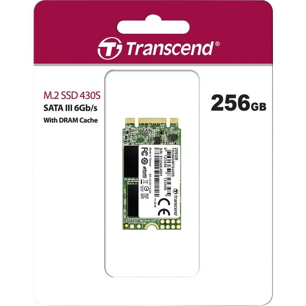 Transcend SSD M.2 256GB Retail TS256G TS256GMTS430S SSHD-Hybrid-Festplatte