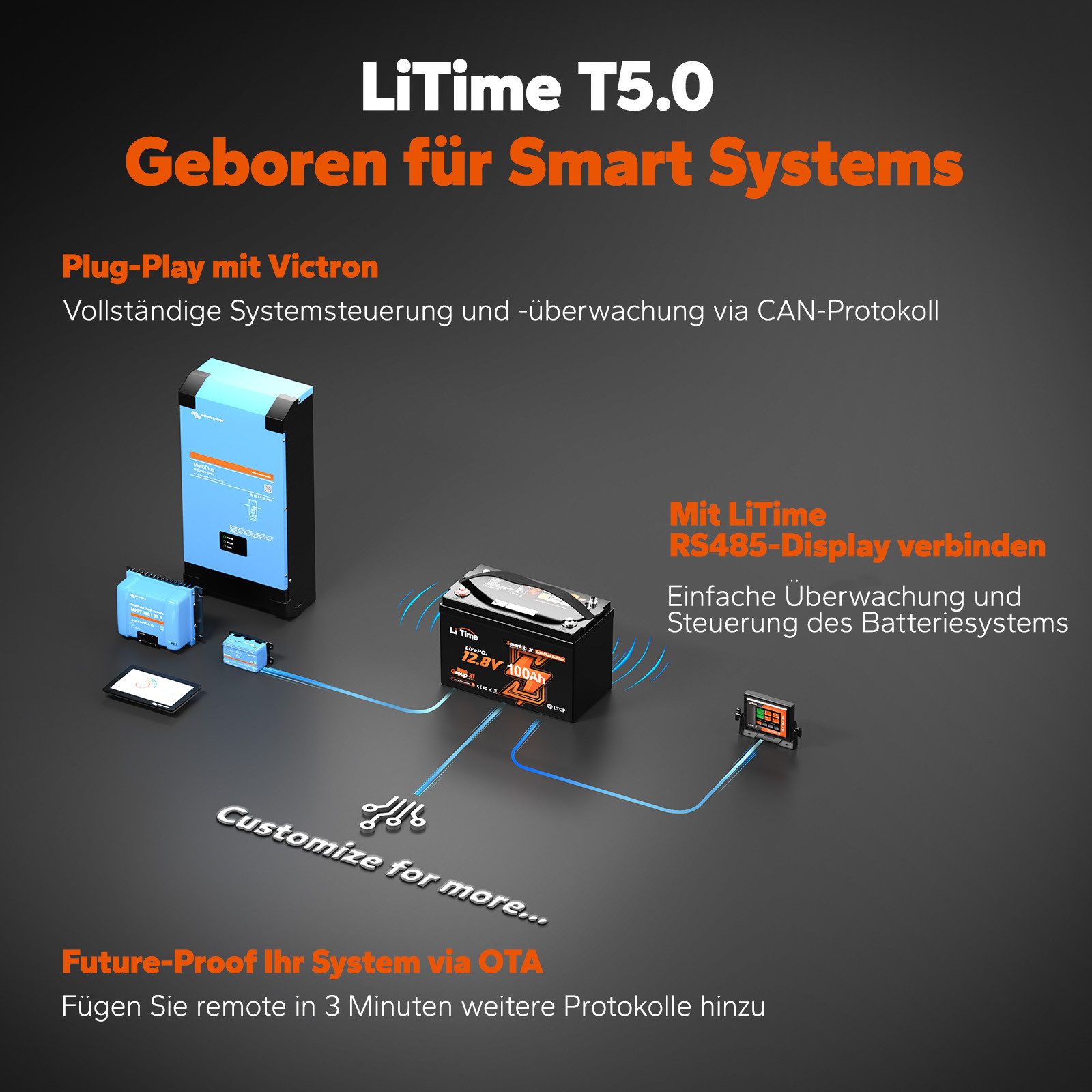 LiTime LiTime 14.6V 20A Lithium Batterieladegerät Akku-Set (1 St), Geeignet für LiTime 12V LiFePO4 Lithium Batterie