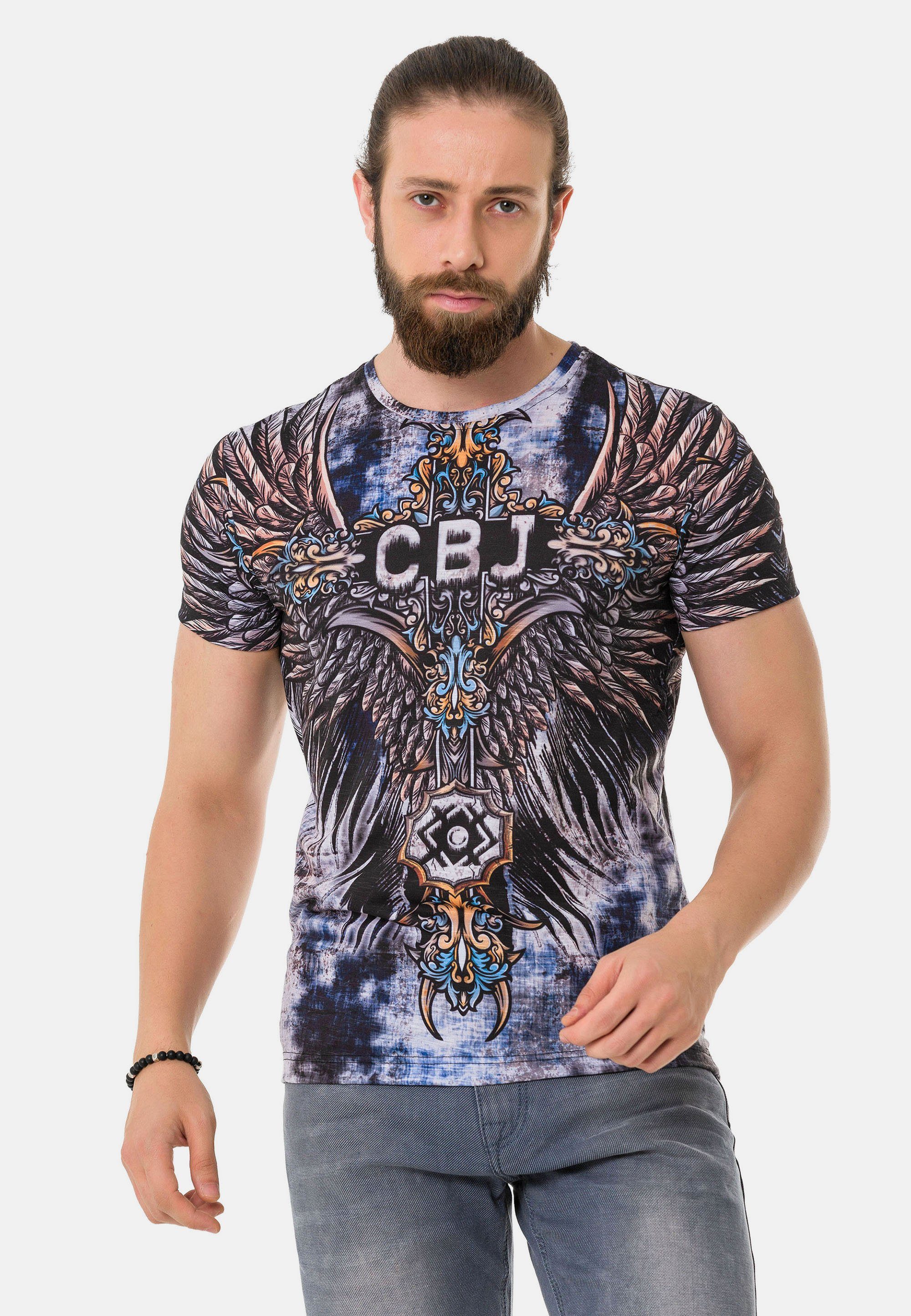 Cipo & Baxx T-Shirt mit Markenprints coolen