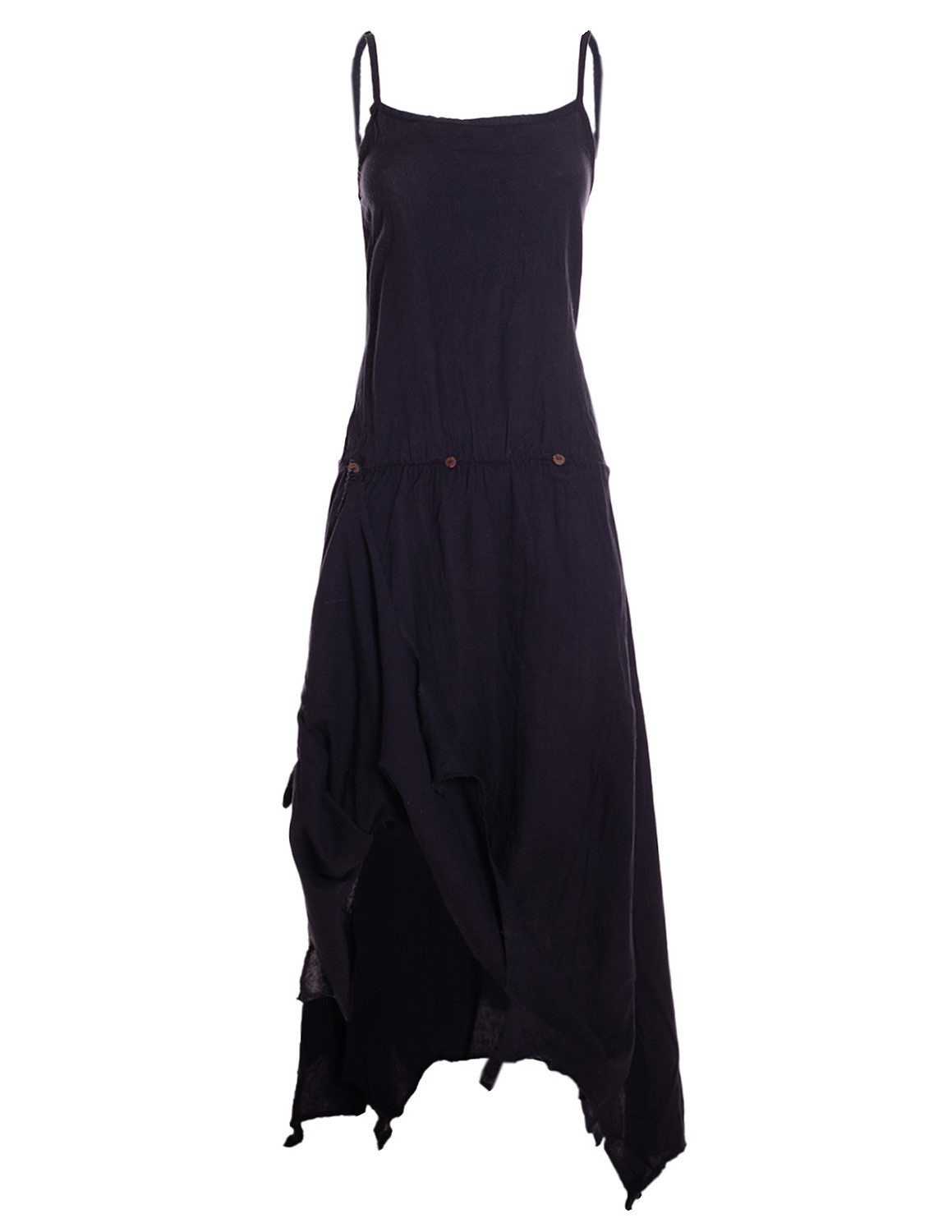 Sommerkleid Strandkleid Damen Zipfel verstellbar Spaghettiträger Baumwolle