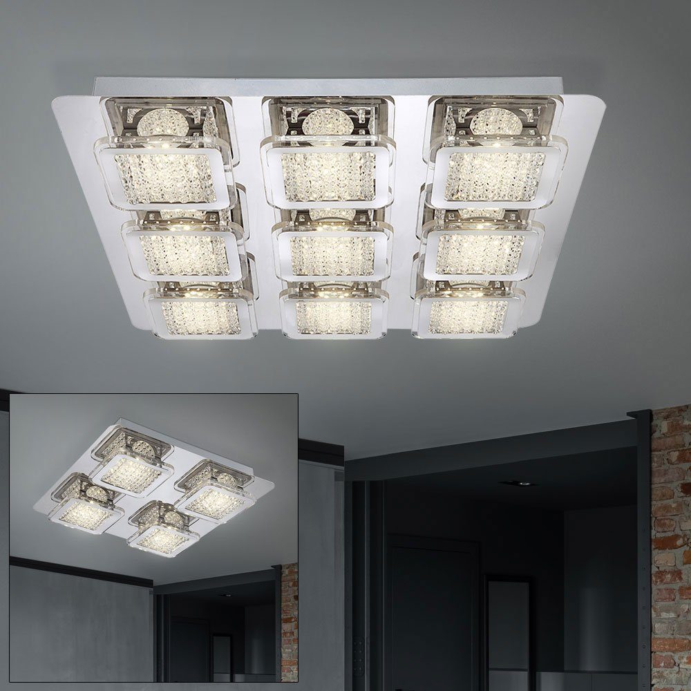 etc-shop LED Deckenleuchte, Deckenleuchte Wohnzimmer Flurlampe Deckenlampe Kristallleuchte