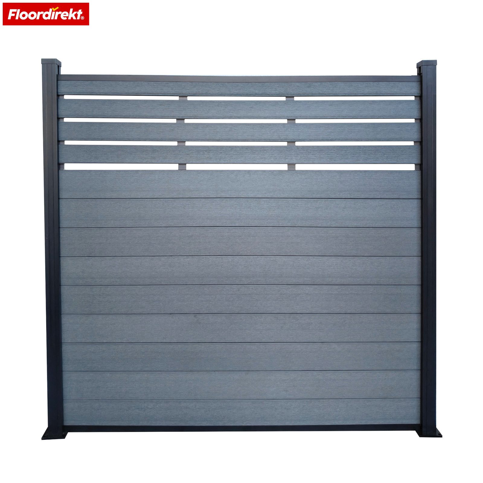Floordirekt Zaun WPC Sichtschutzzaun Elba 180x180 cm Anthrazit Gartenzaun Aluminium, (Pflegeleicht & langlebig – kein Streichen nötig, Aluminium-Pfosten Stärke 68 mm), Witterungsbeständig, UV-stabil, feuchtigkeitsabweisend