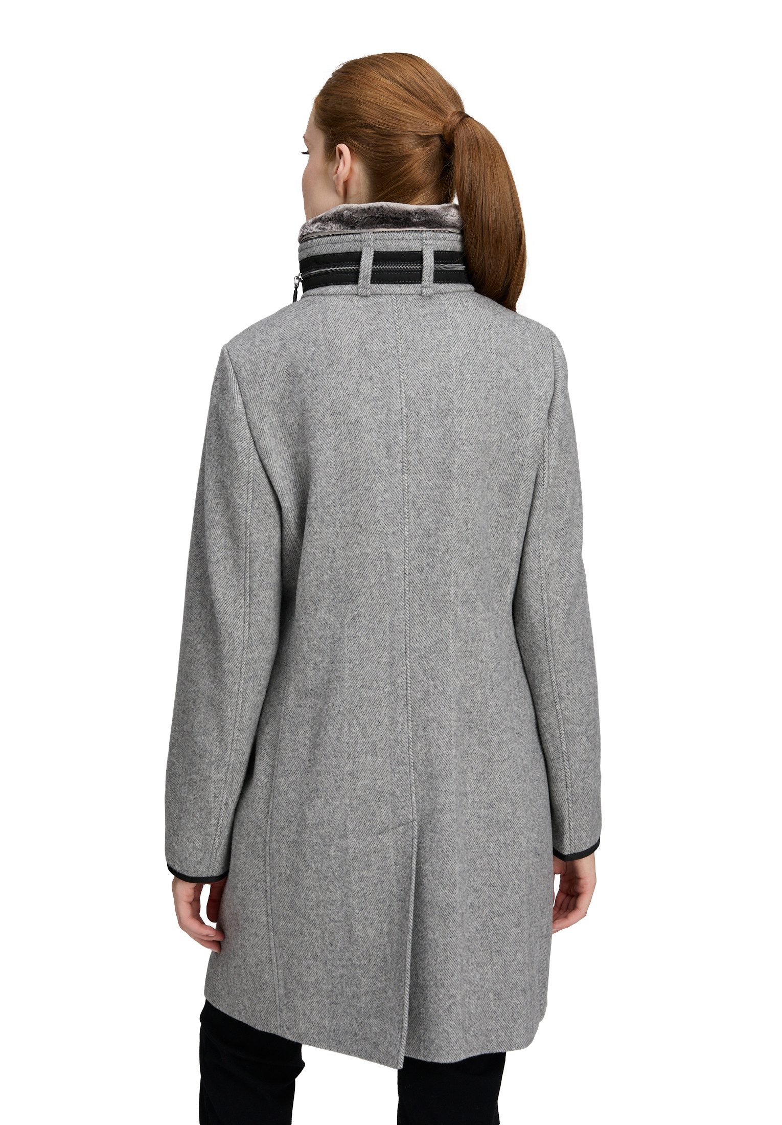 Gil Bret Wollmantel mit Wolle, Stehkragen und Knopfleiste