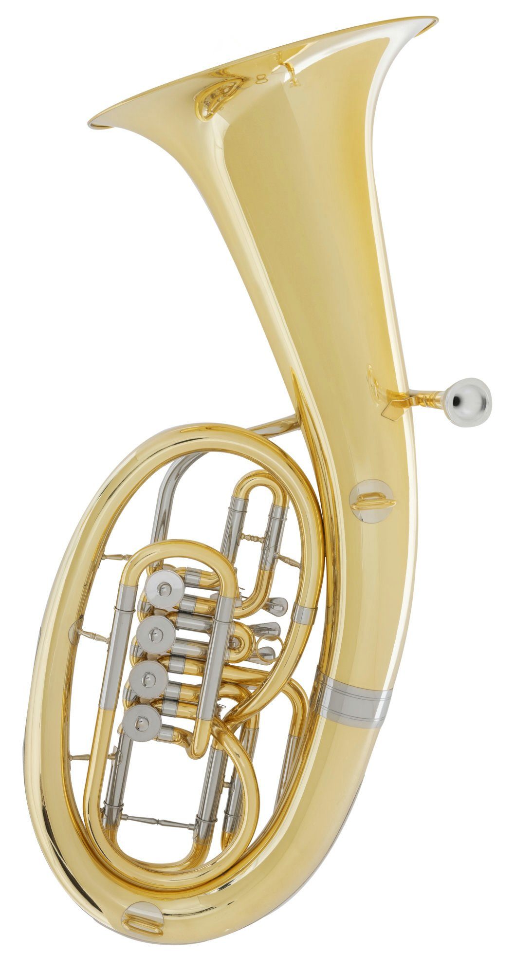 Classic Cantabile Horn B-3146 Bariton - Mundrohr & Außenzüge: Neusilber Bb, Graviertes Schallstück, Inkl. Leichtkoffer, Mundstück & Reinigungstuch, Inkl. Leichtkoffer, Mundstück & Reinigungstuch