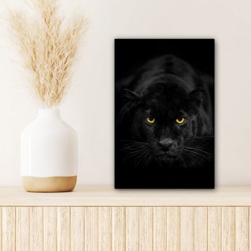 OneMillionCanvasses® Leinwandbild Panther - Tiere - Schwarz - Augen, Panther (1 St), Leinwandbild fertig bespannt inkl. Zackenaufhänger, Gemälde, 20x30 cm