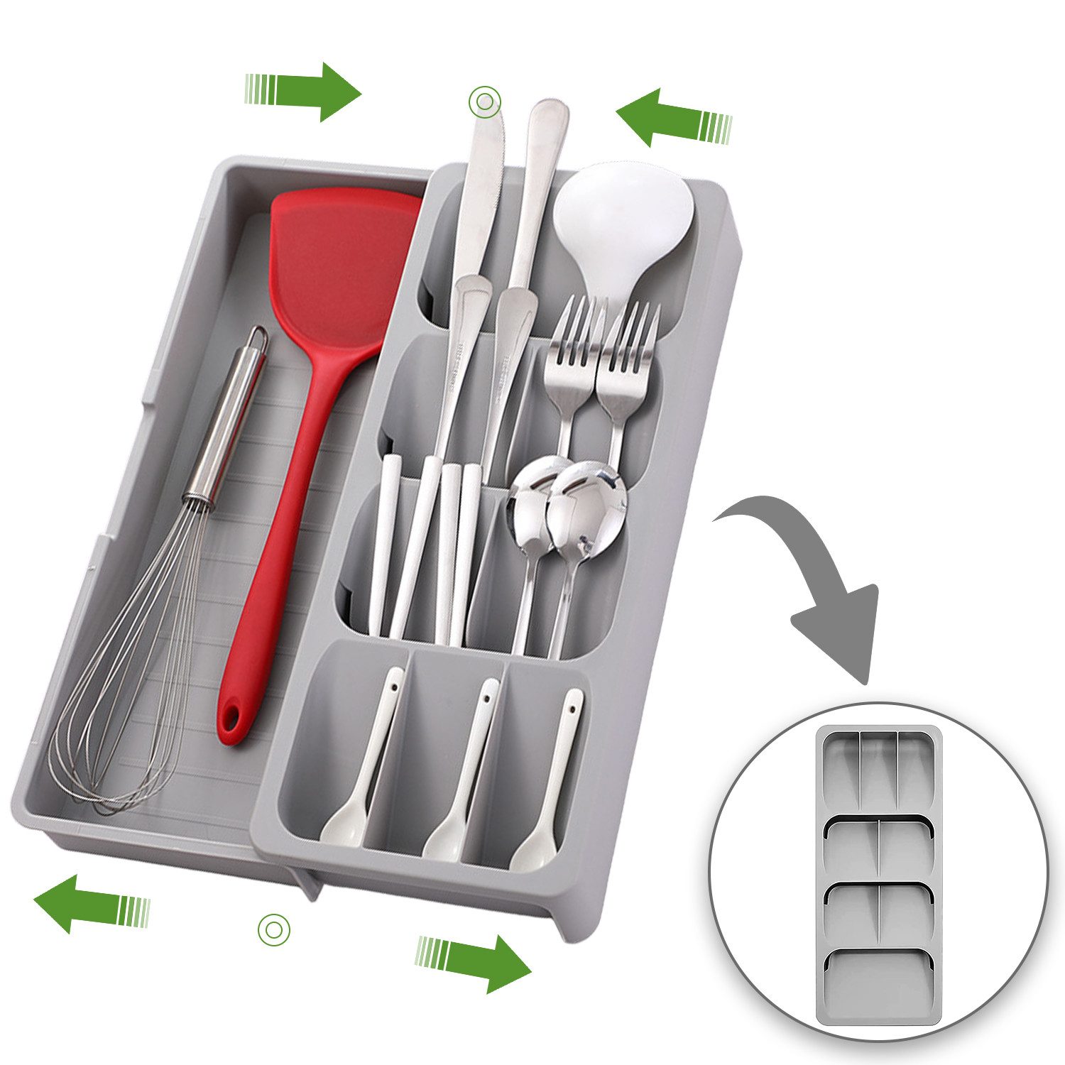 Refined Living Besteckkasten Erweiterbarer Besteckkasten Besteck-Organizer günstig online kaufen