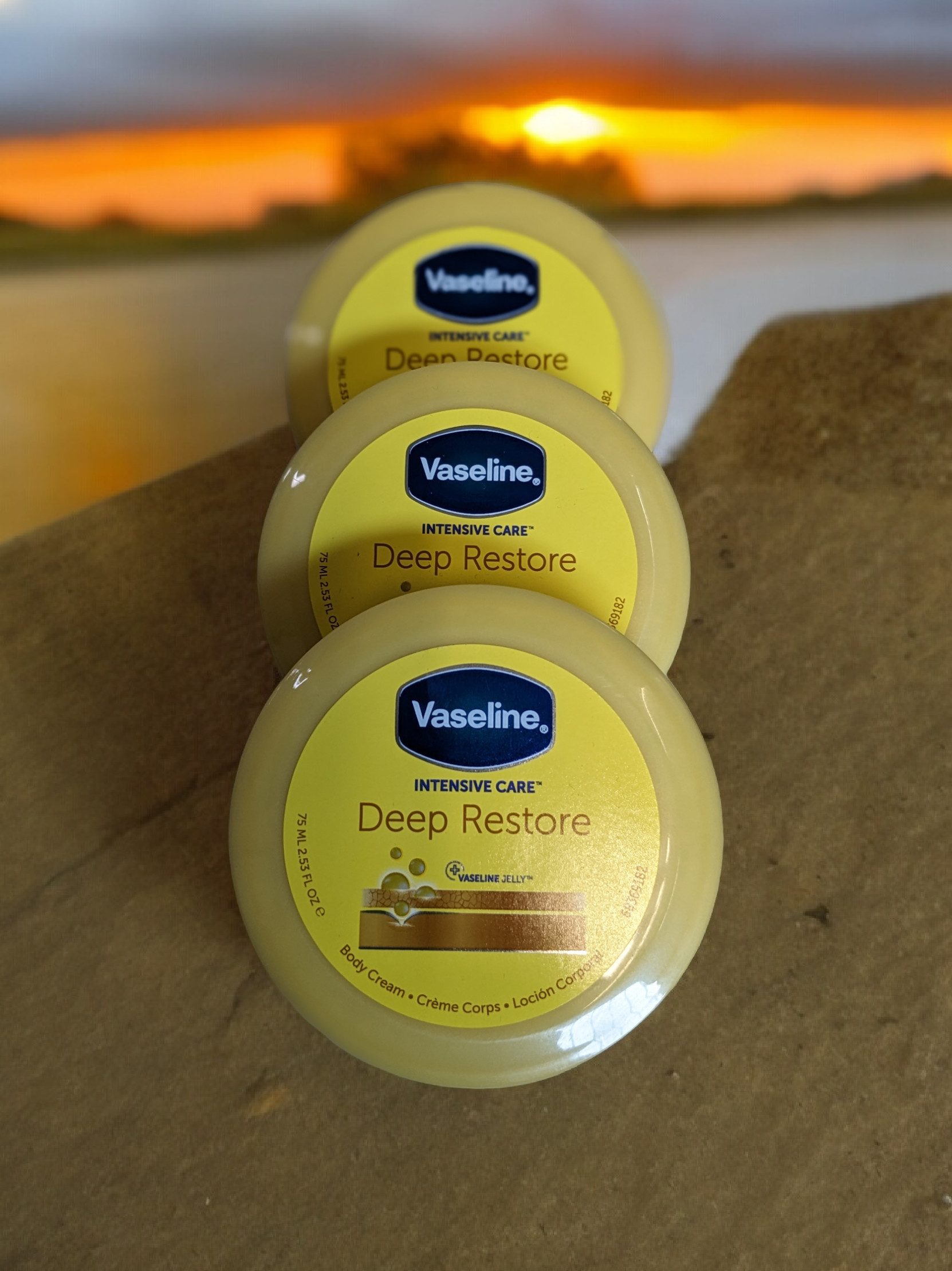 Vaseline Bodylotion Deep Restore Body Cream - 3 x75ml (3er Set), 75 ml