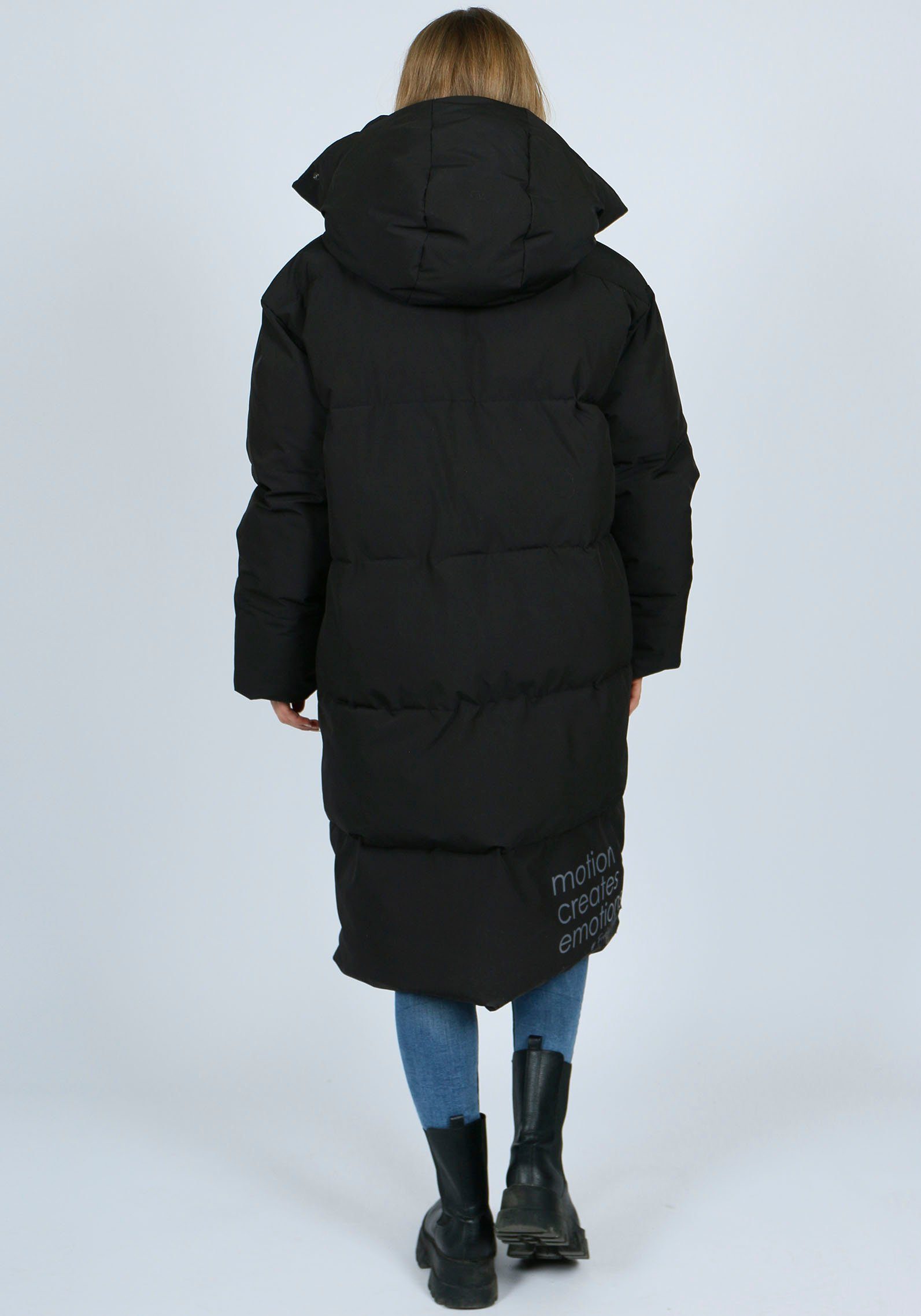 Freaky Nation Winter Kragen und schwarz Kapuze hochschließenden mit Steppjacke Holiday-FN