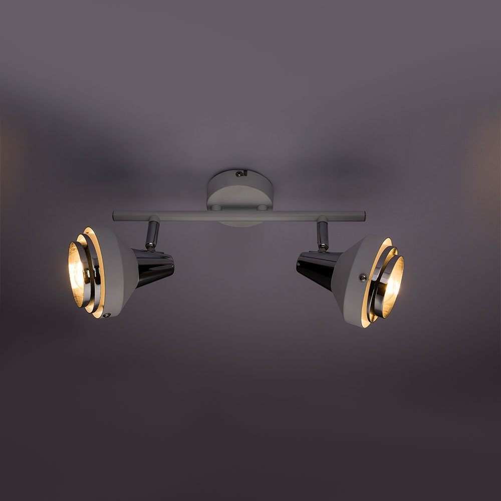 etc-shop LED Leuchtmittel Deckenleuchte, Zimmer nicht Spot Chrom verstellbar Wohn inklusive, Strahler Decken Leuchte