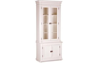 Casa Padrino Vitrine Landhausstil Vitrinenschrank Antik Weiß 100 x 50 x H. 242 cm - Handgefertigte Shabby Chic Vitrine