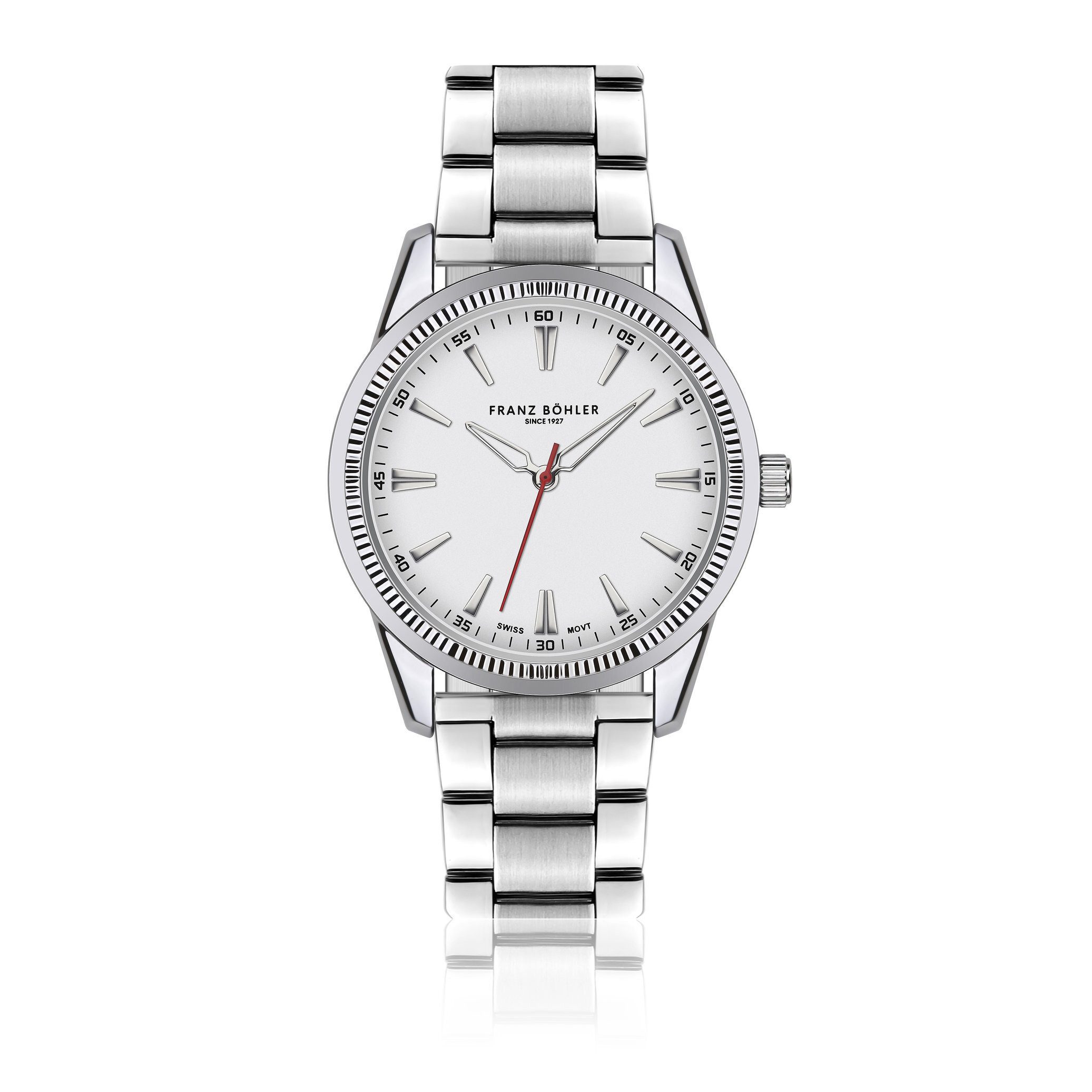 FRANZ BÖHLER Quarzuhr BB4-B090S Tanay Silver Link