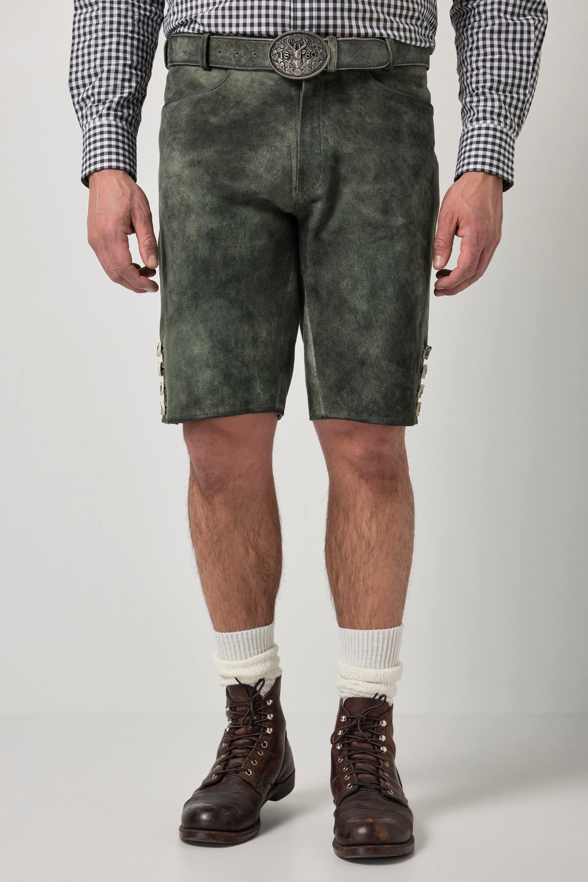 JP1880 Bermudas Leder-Bermuda Tracht Leder Ziegenveloursleder