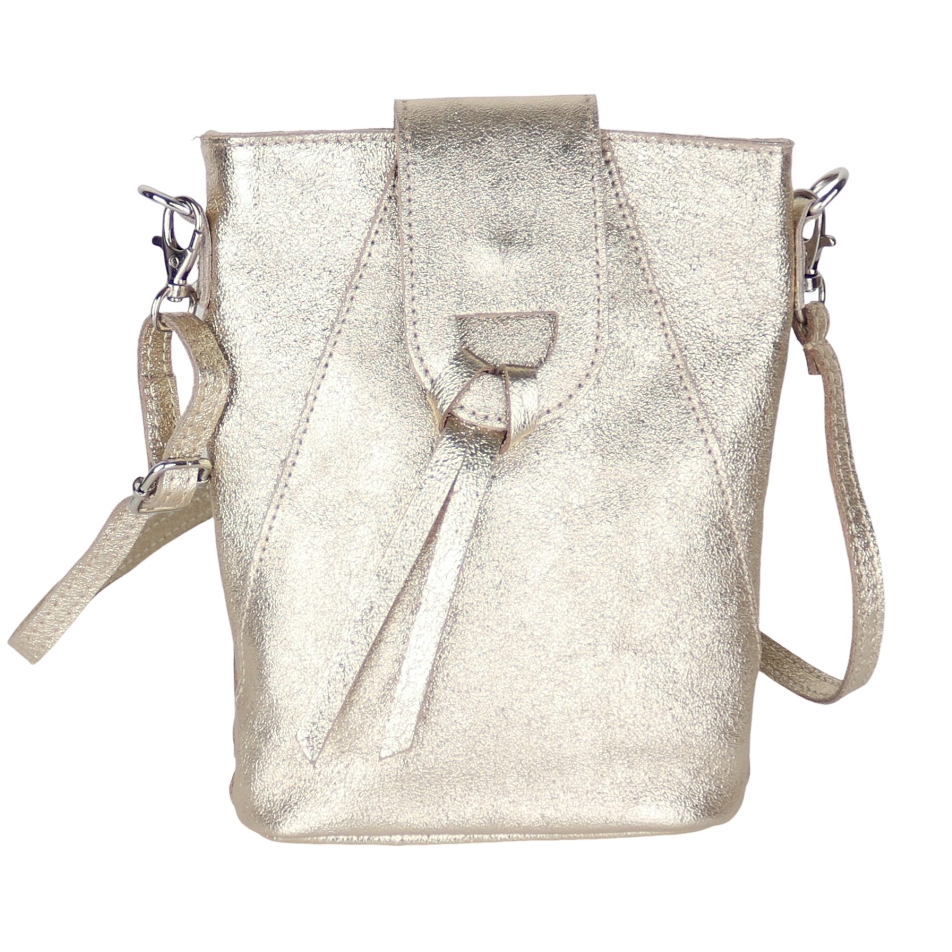 MIRROSI Umhängetasche Damen Crossbody Bag, Echtleder Made In Italy, 14,5x19x6cm
