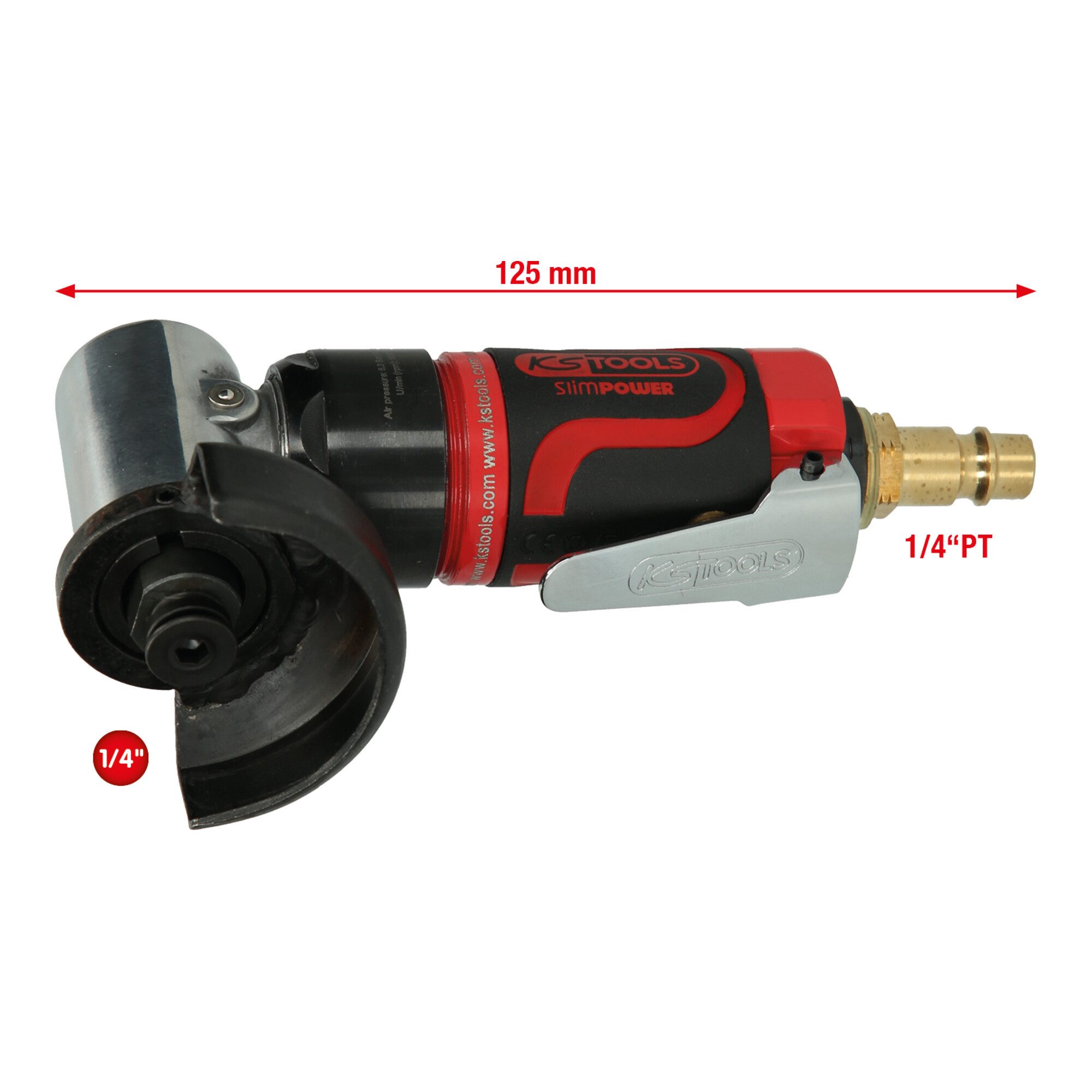 KS Tools Druckluft-Stabschleifer KS Tools 1/4" SlimPOWER Mini-Druckluft-Stab-Trennschleifer kurz