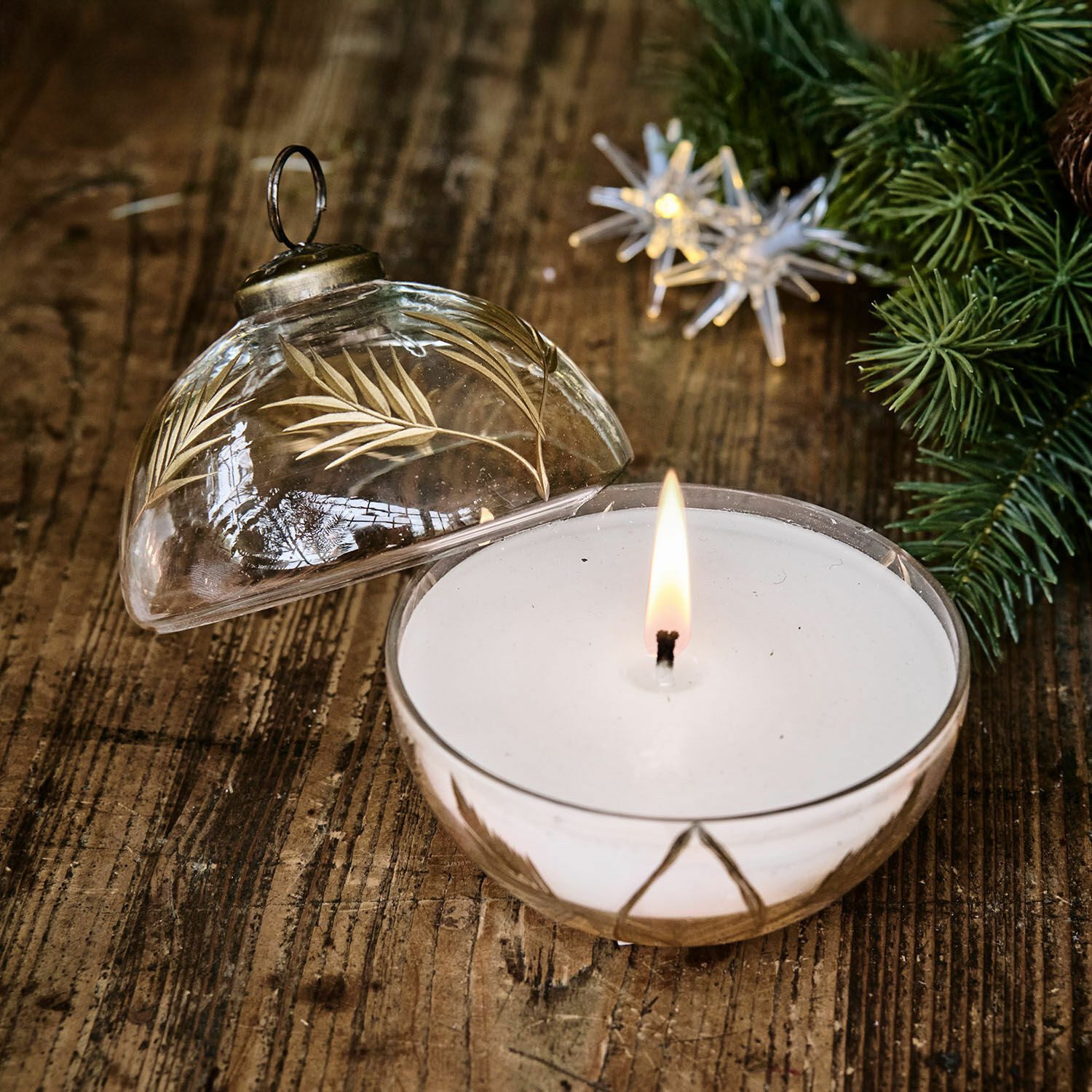 Mirabeau Christbaumschmuck Windlicht mit Kerze Belathor klar, none – Bild 2 von 3