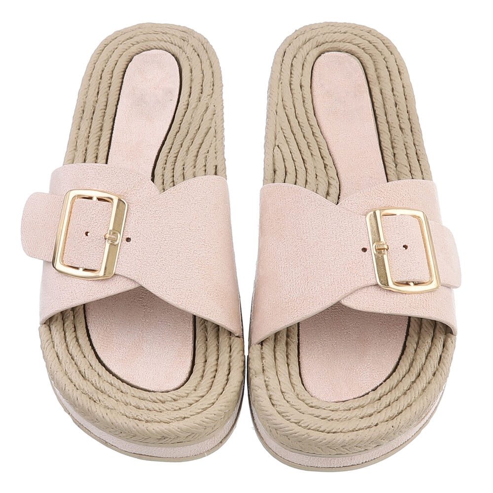 Ital-Design Elegante Sandalen für Alltag und Freizeit Plateausandaletten (89092120) Keilabsatz/Wedge Keilsandaletten in Beige – Bild 4 von 5