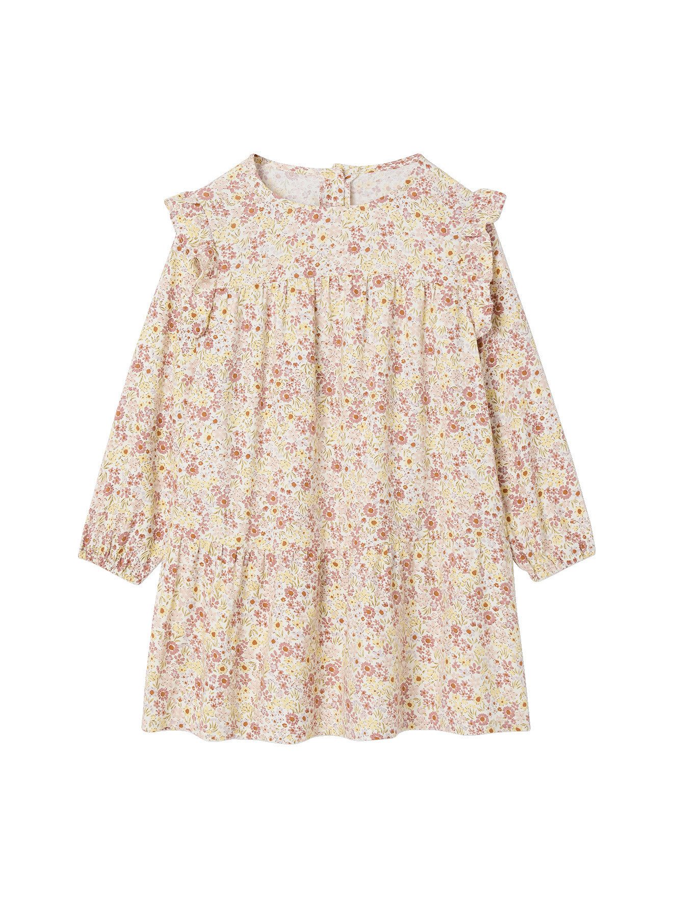 vertbaudet Minikleid Mädchen Boho-Kleid mit Rüschen