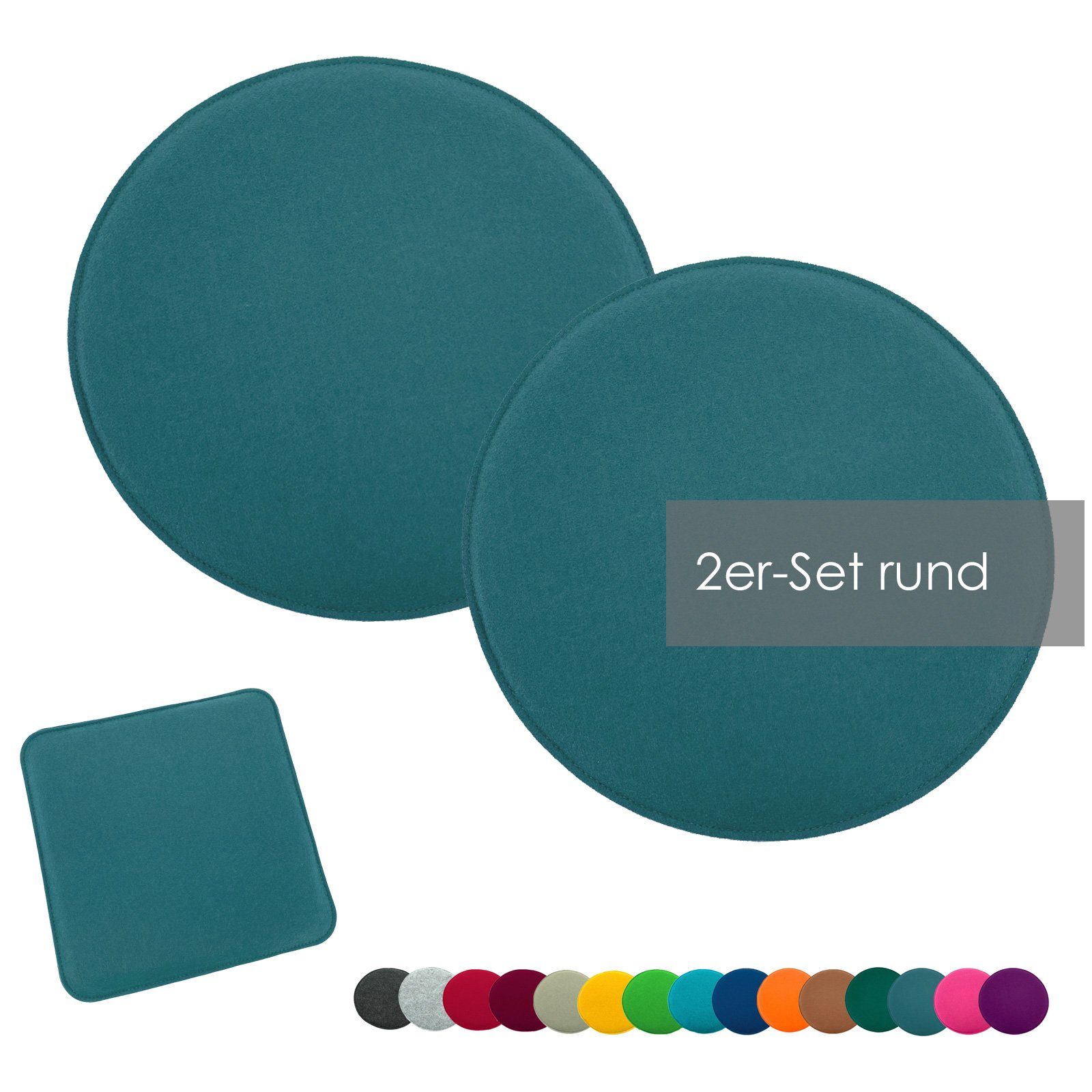 GILDE Untersetzer-Set, 2er Pack, Rund, Filz, Mit Maritimen Motiven – 10 Cm Durchmesser