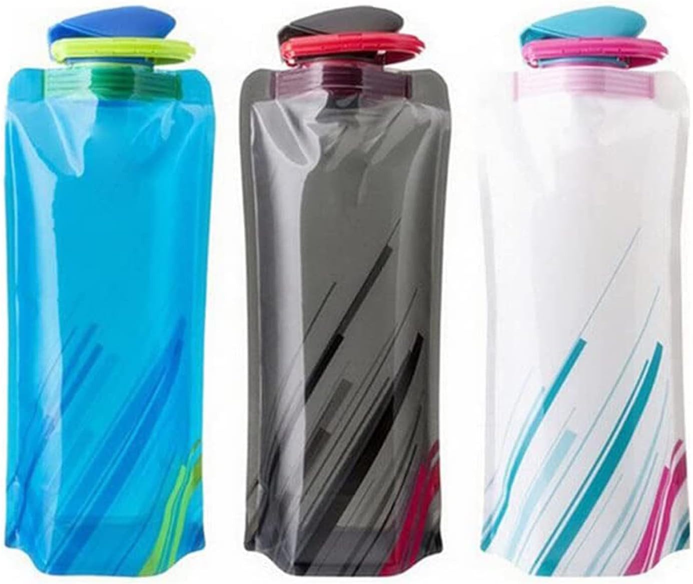 FELIXLEO Trinkflasche Unisex 3er Set 700ml Faltbare Wasserflaschen, wiederverwendbar.